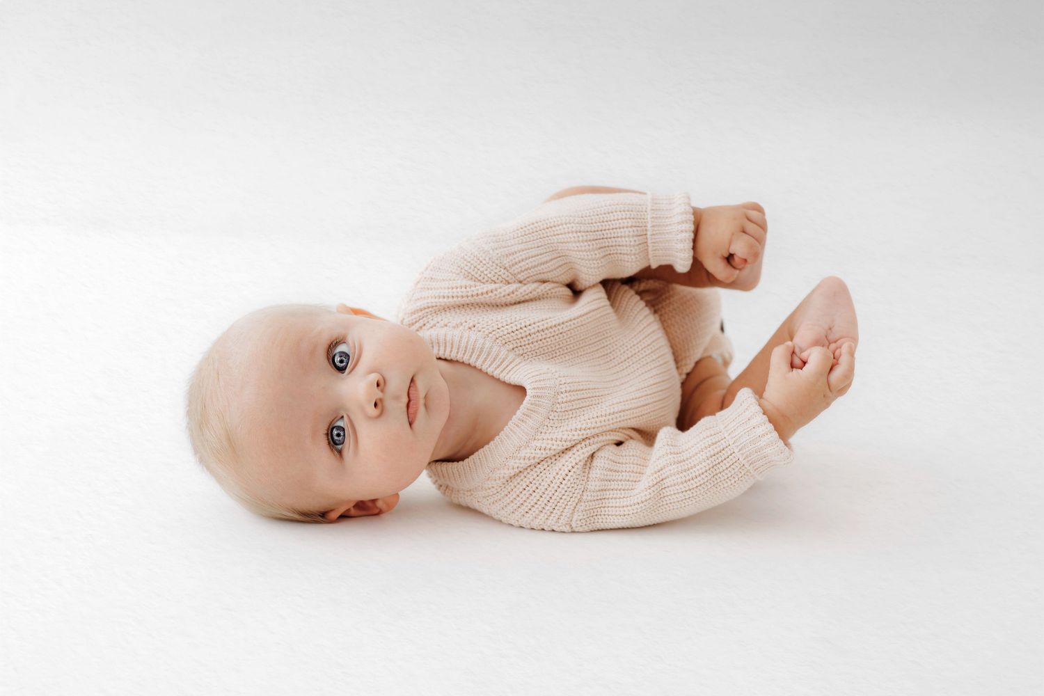 White studio child photography