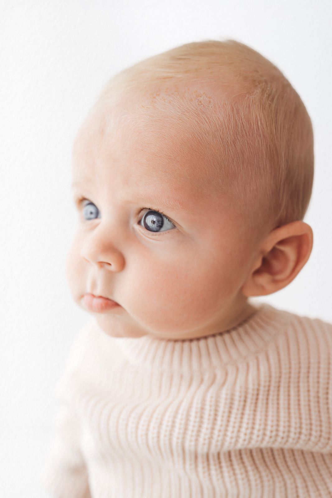 White studio child photography