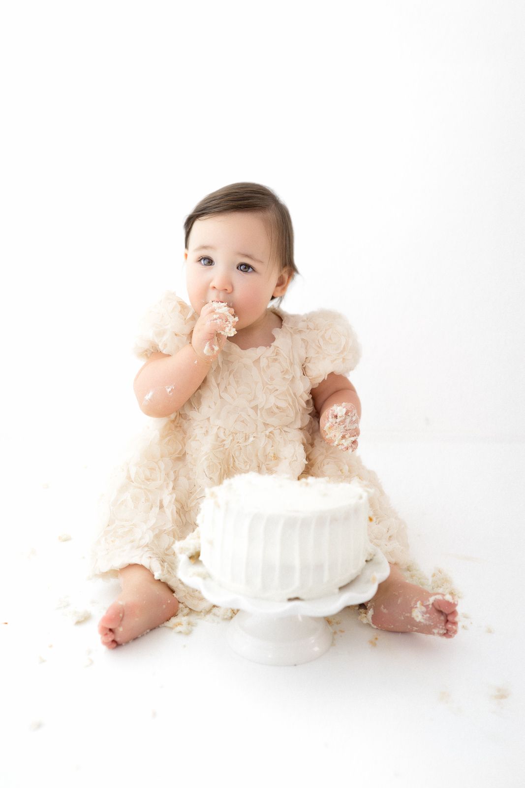 White studio child photography
