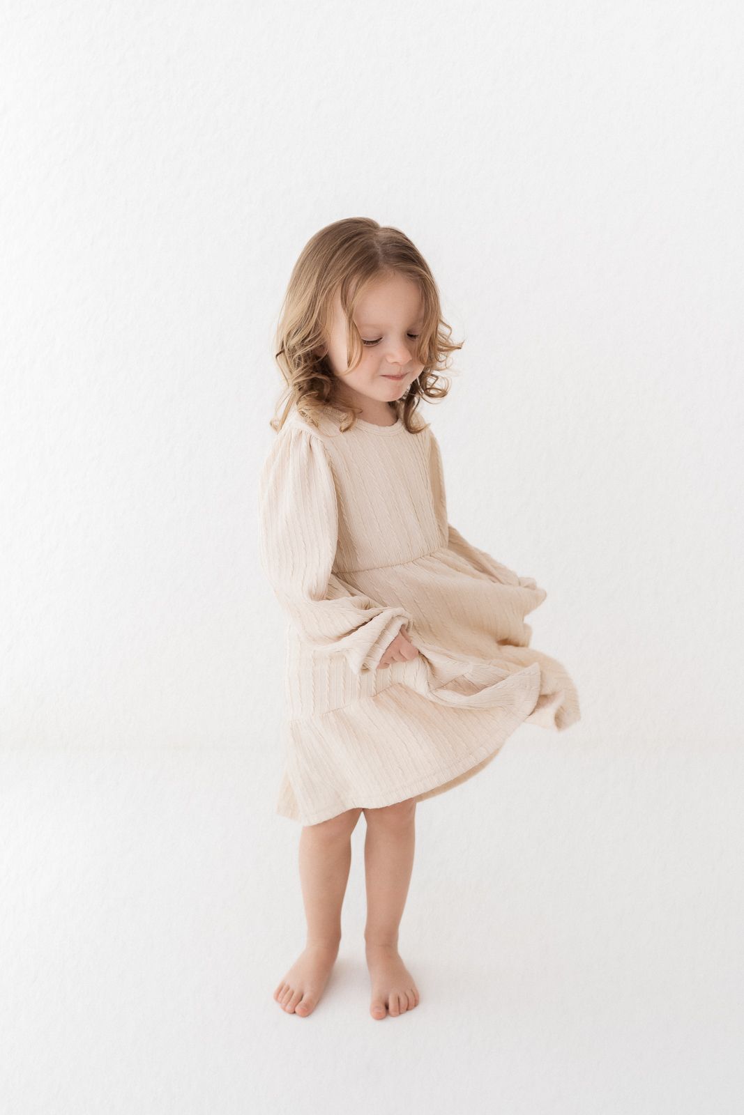 White studio child photography