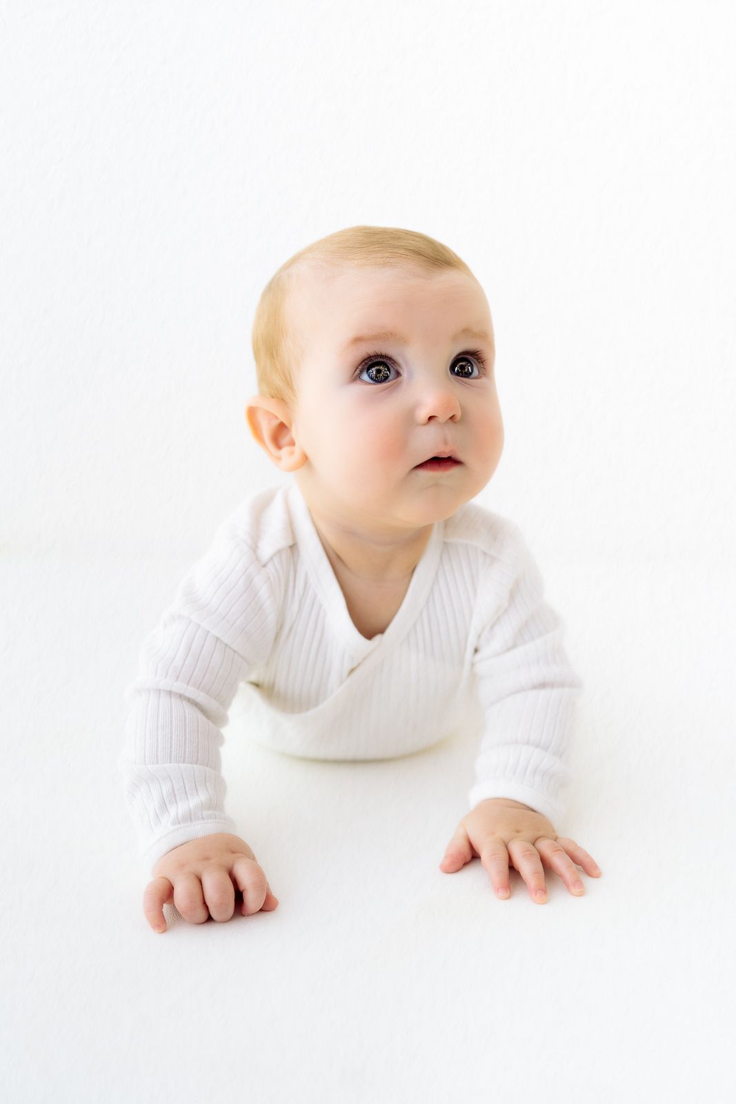White studio child photography