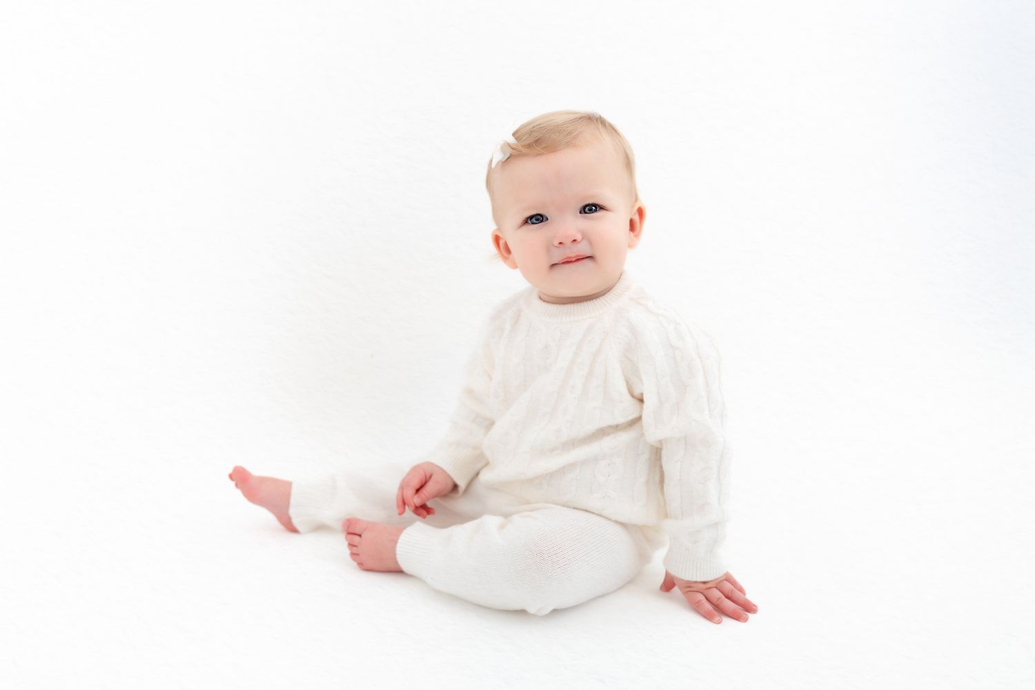 White studio child photography