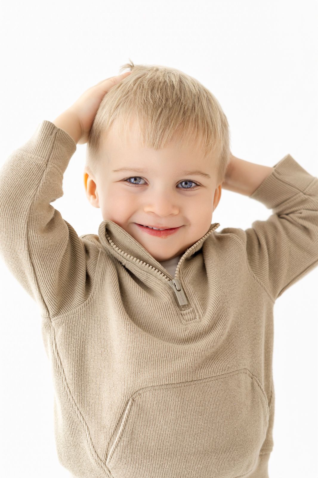 White studio child photography