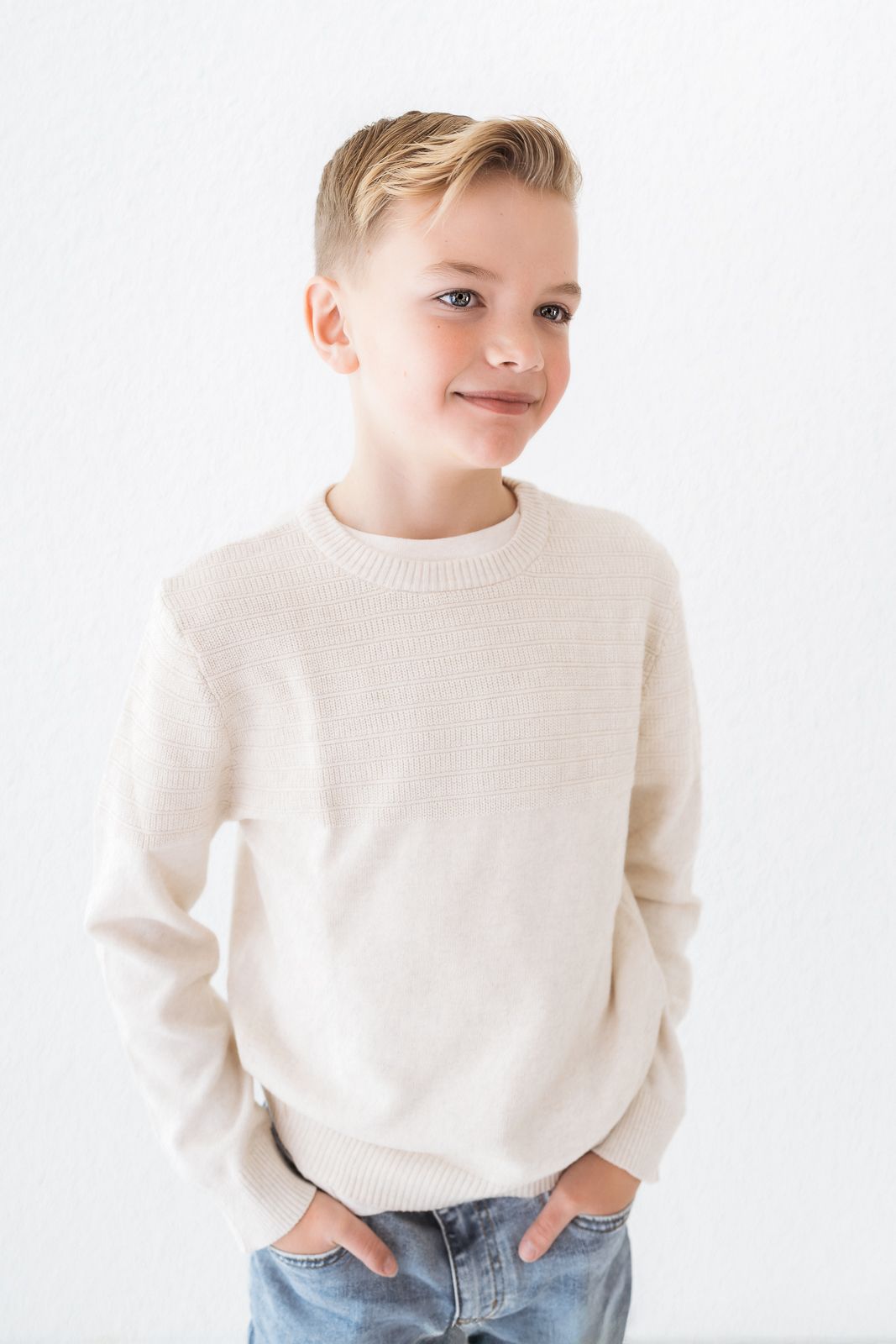 White studio child photography