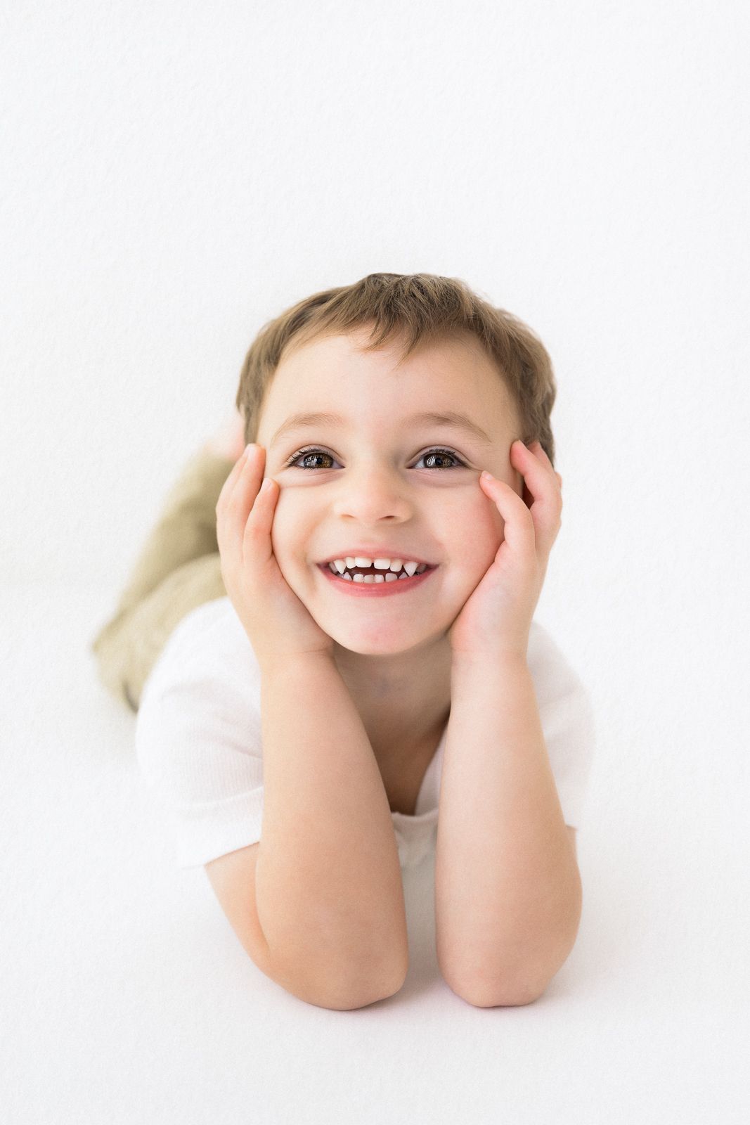 White studio child photography