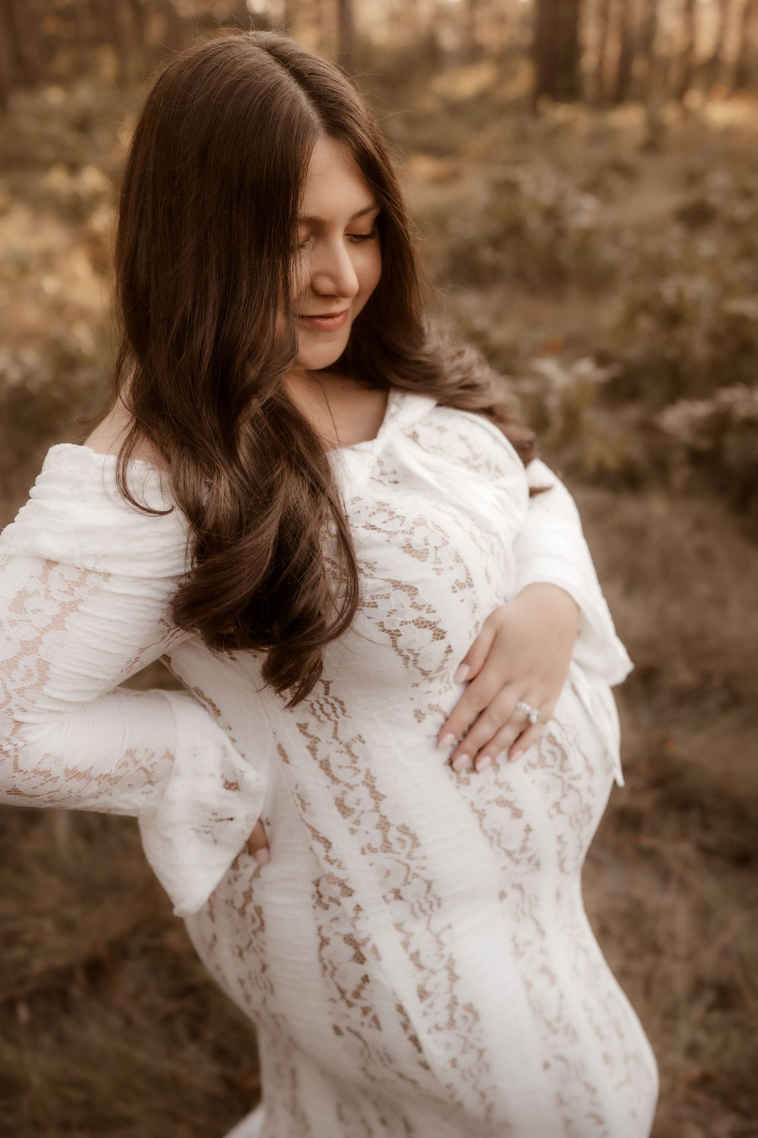 Outdoor maternity photography in Moore County, NC