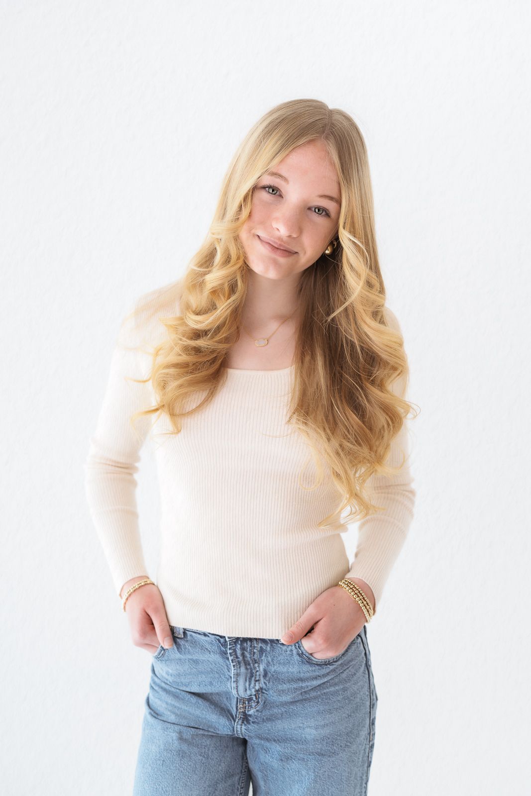 White studio child photography
