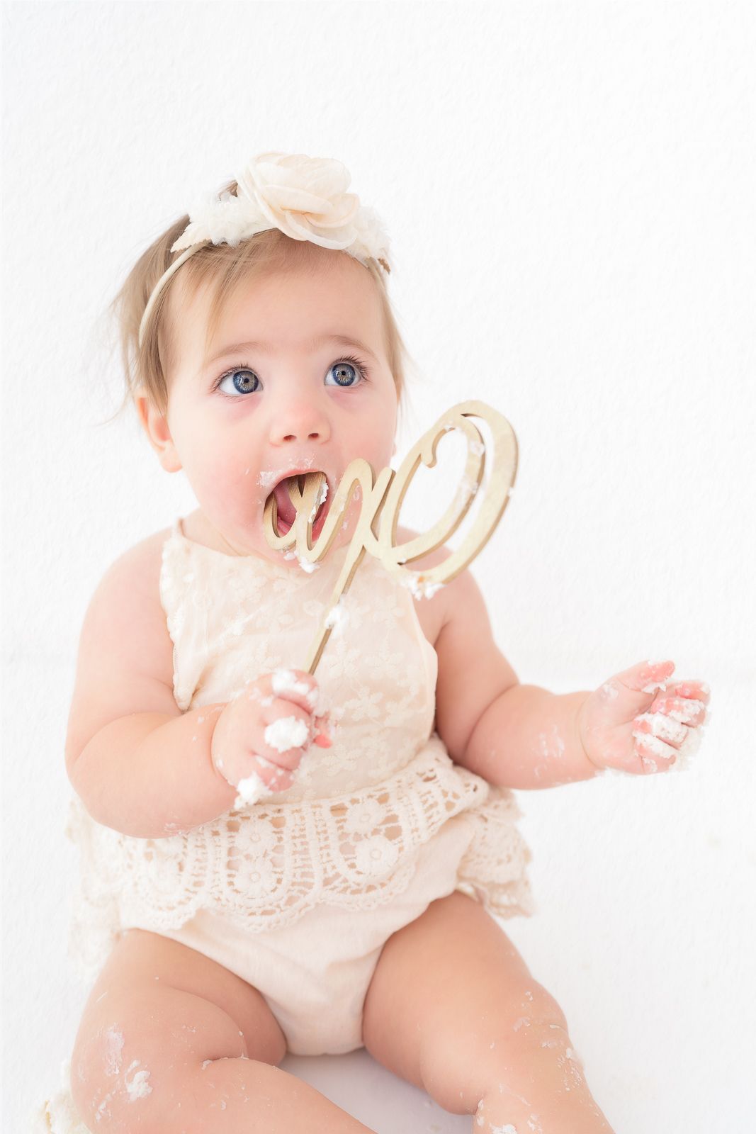 White studio child photography