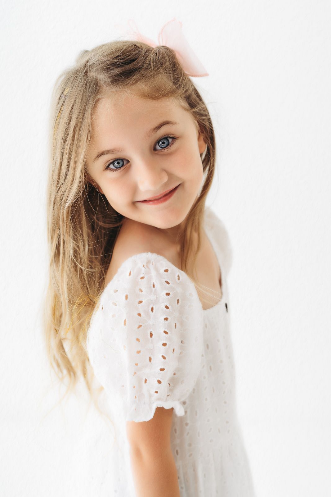 White studio child photography