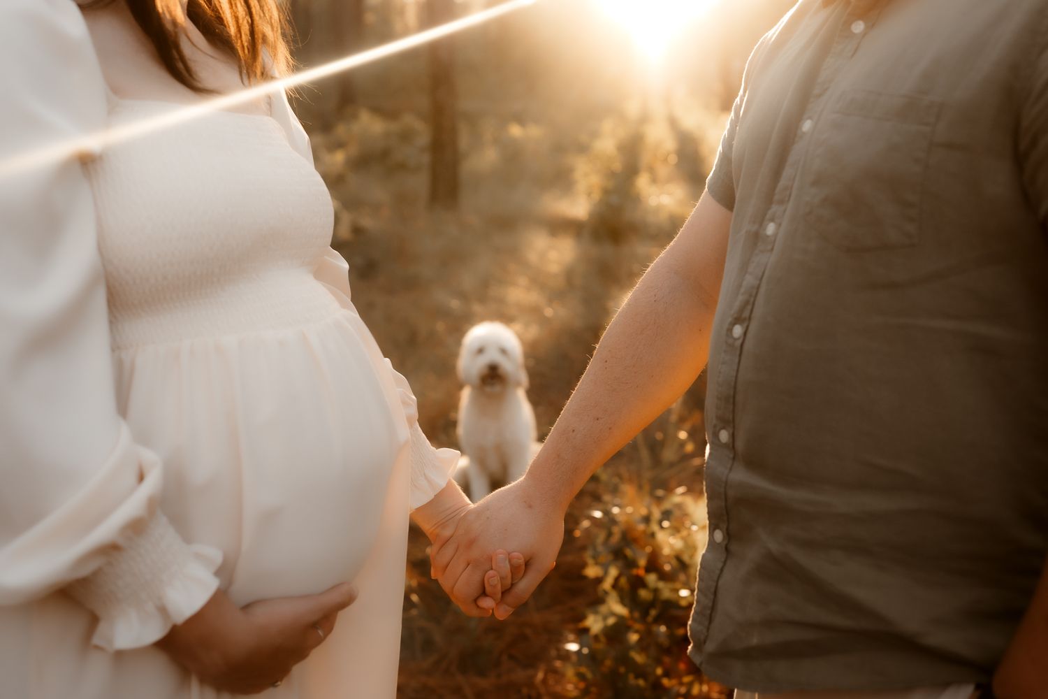 Outdoor maternity photography in Moore County, NC