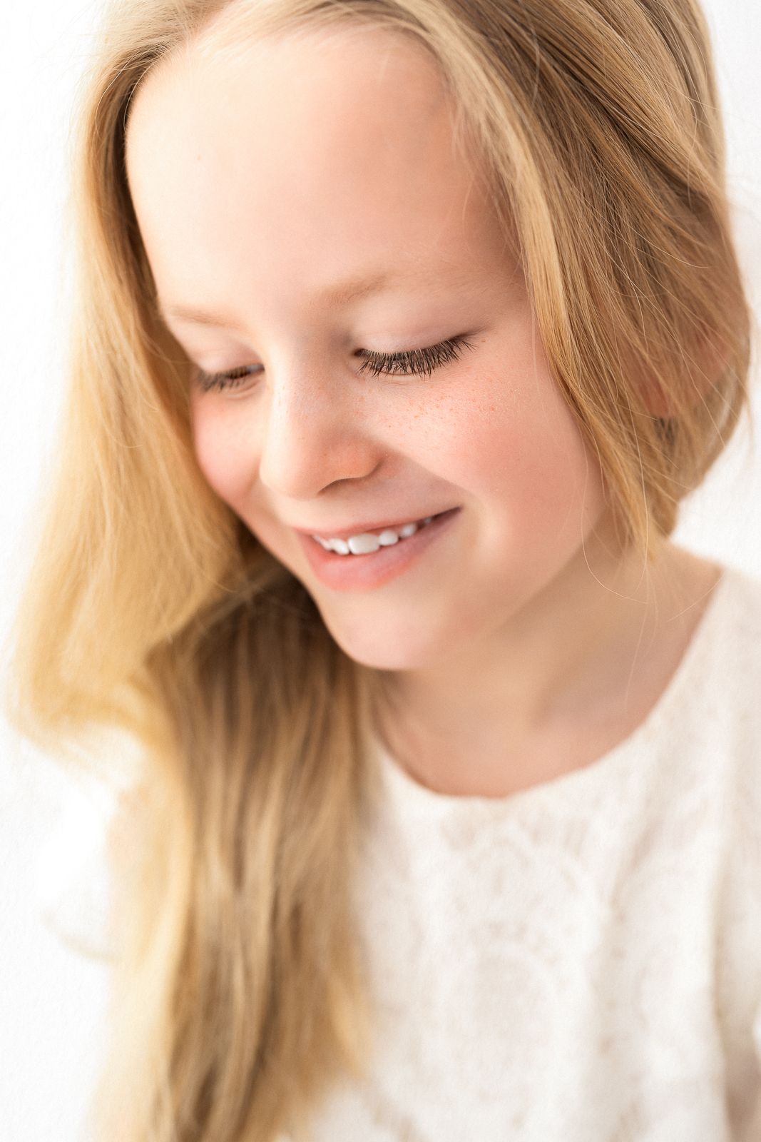 White studio child photography