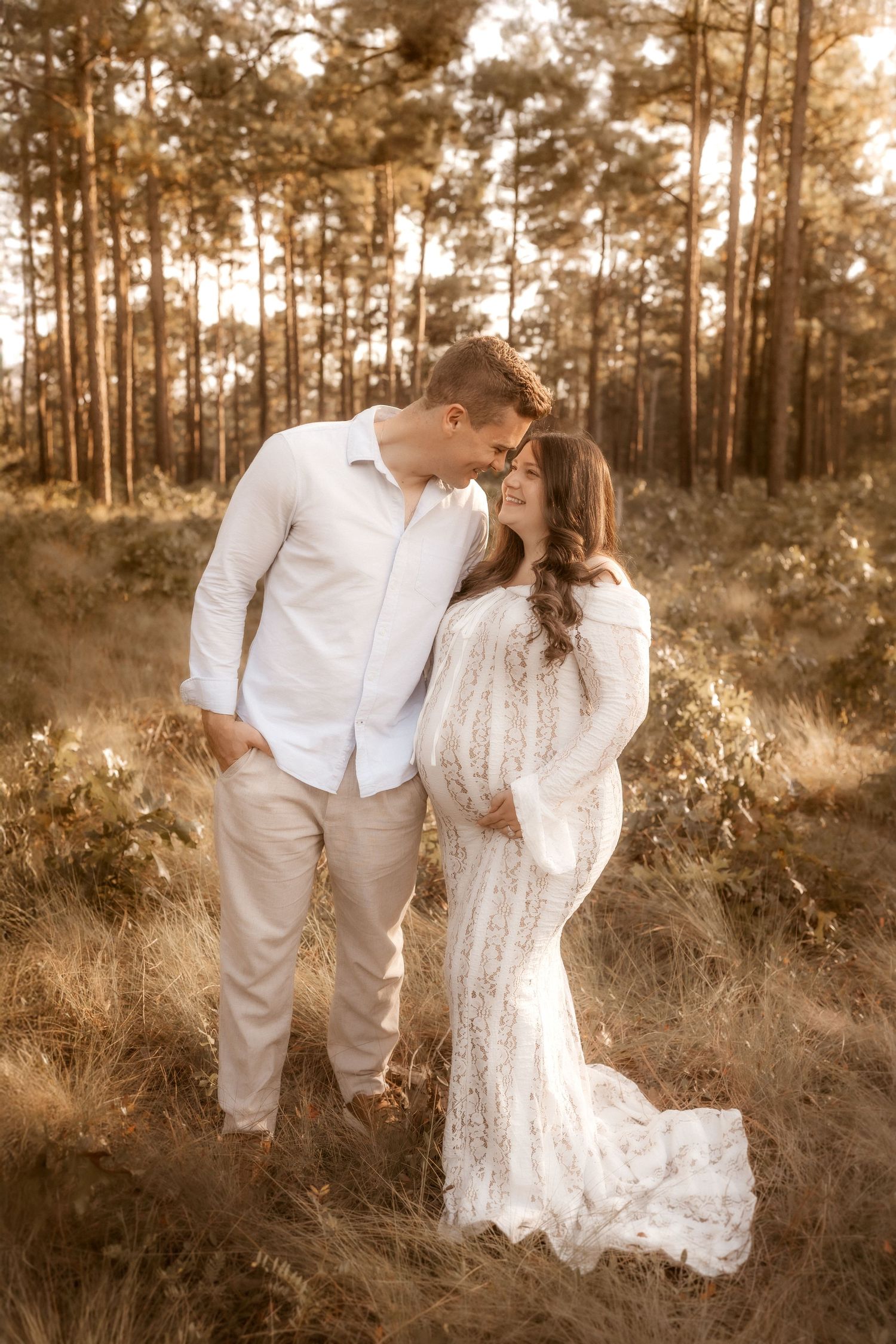 Outdoor maternity photography in Moore County, NC