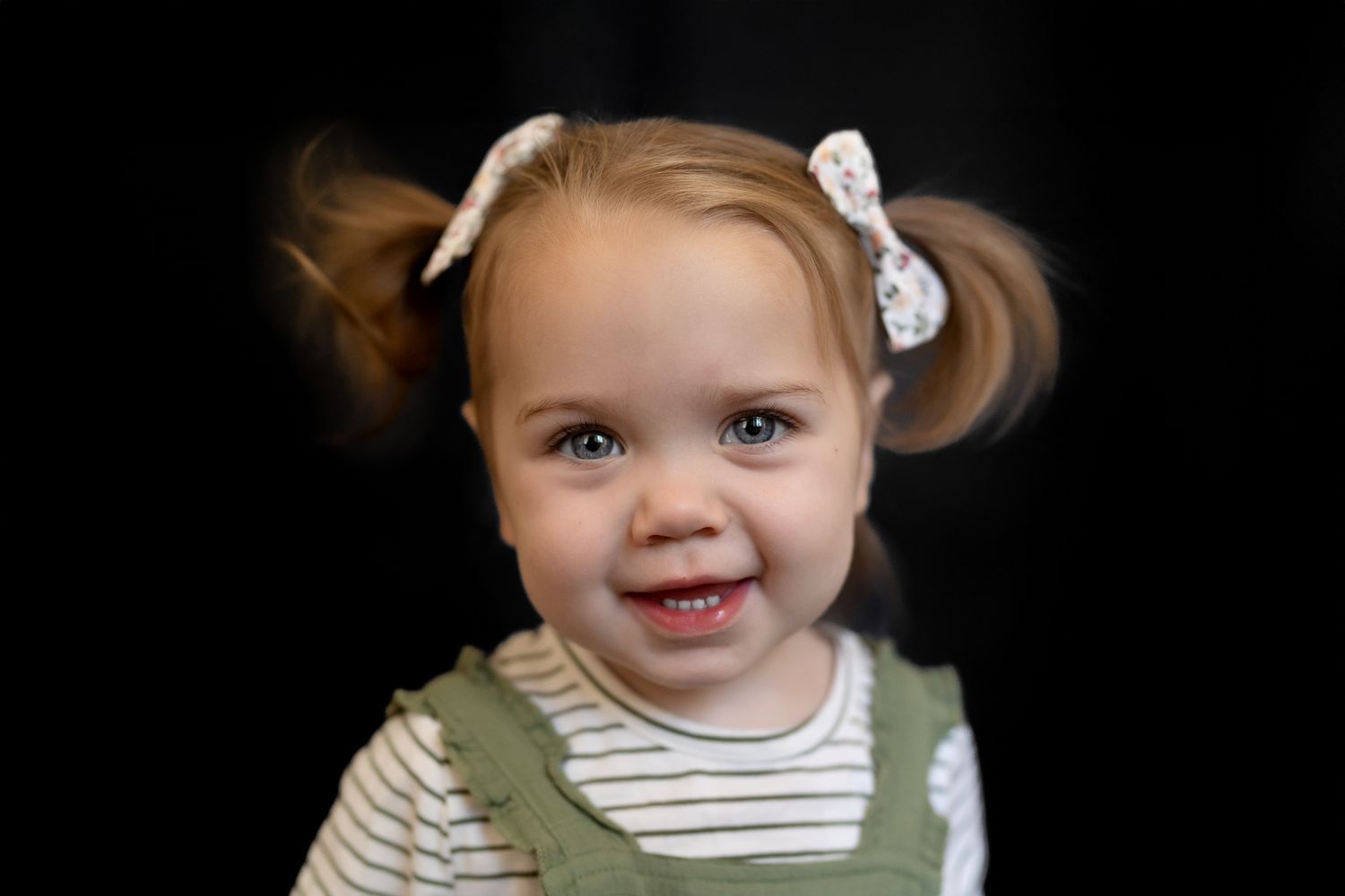 Preschool portraits on black backdrop in Moore County, NC