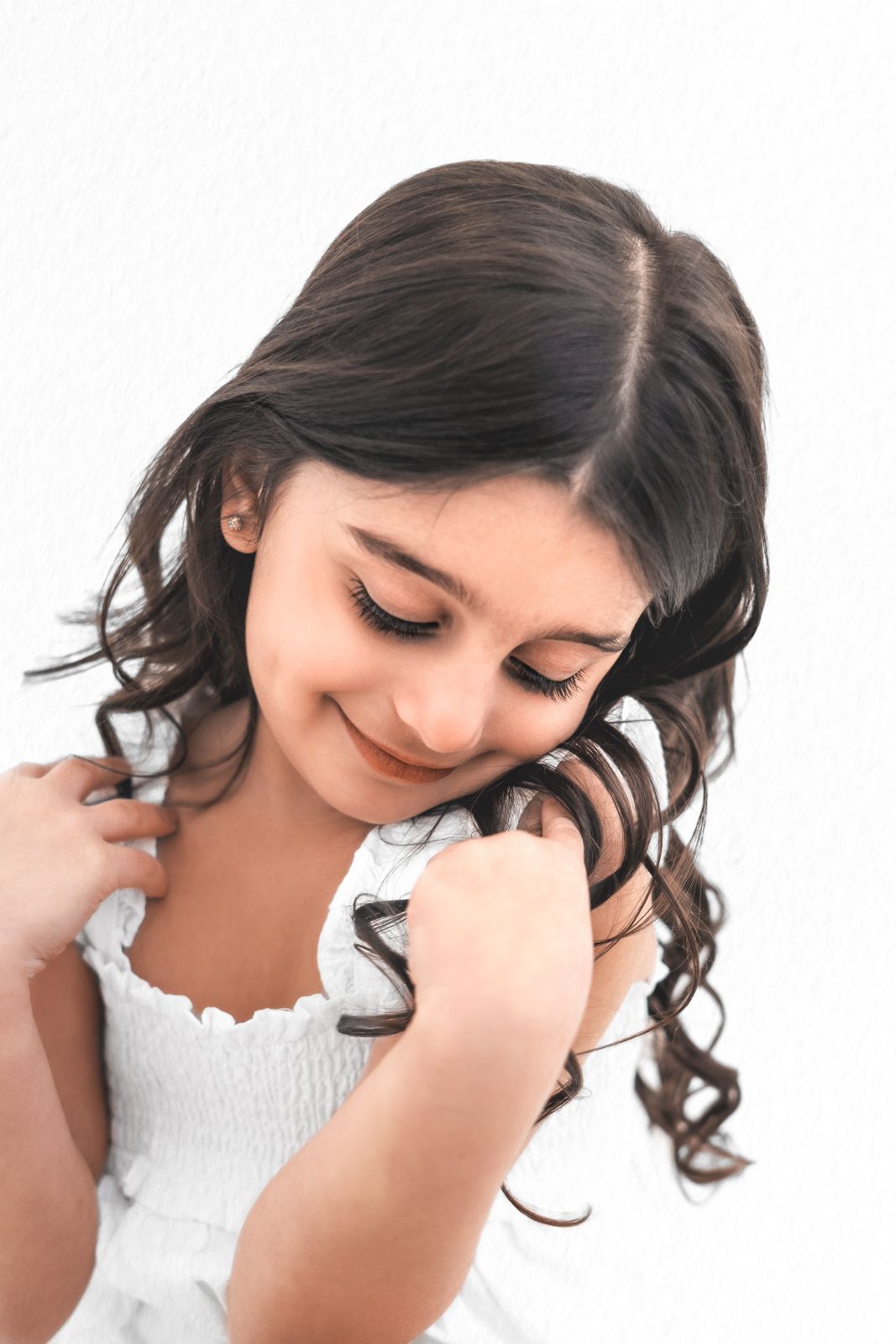 White studio child photography