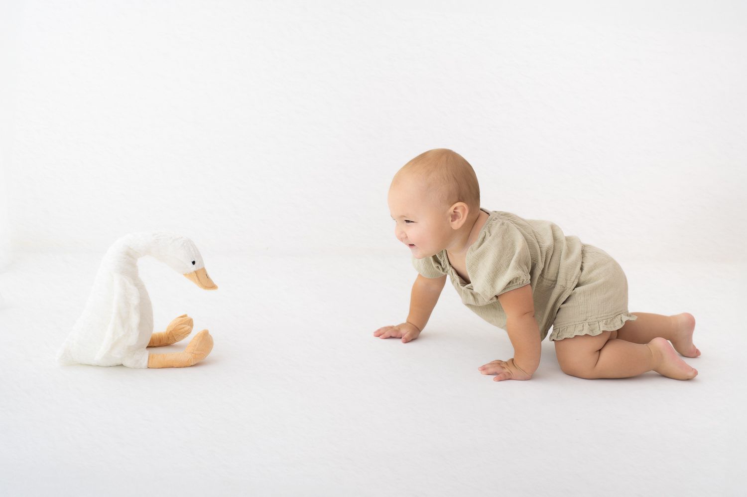 White studio child photography