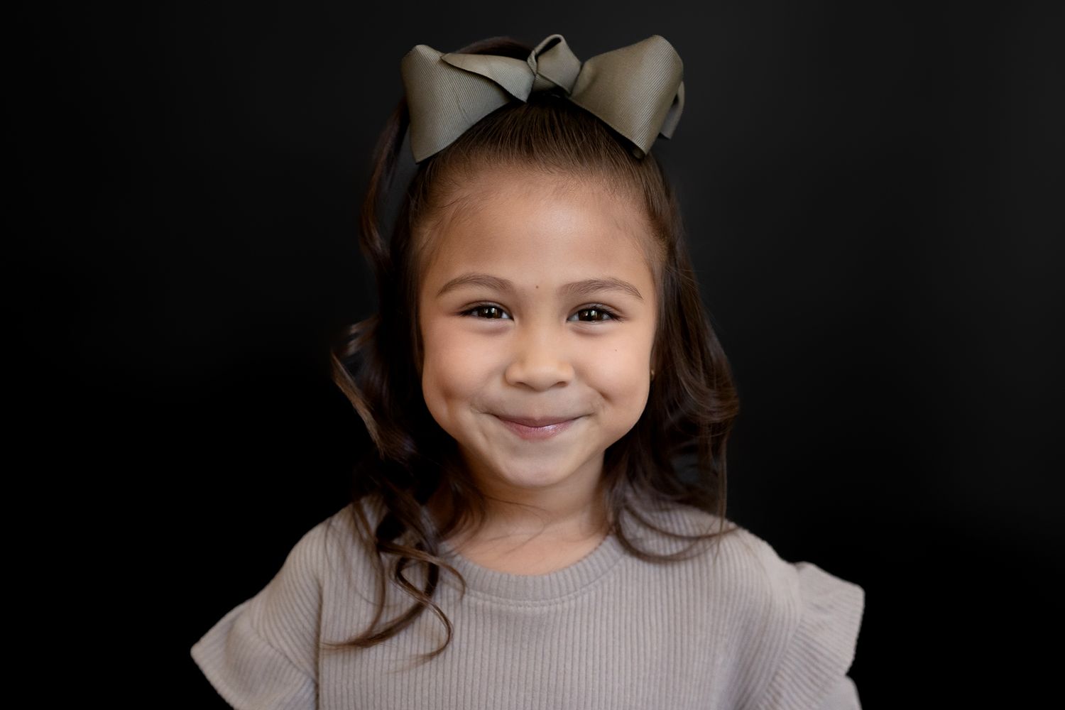 Preschool portraits on black backdrop in Moore County, NC