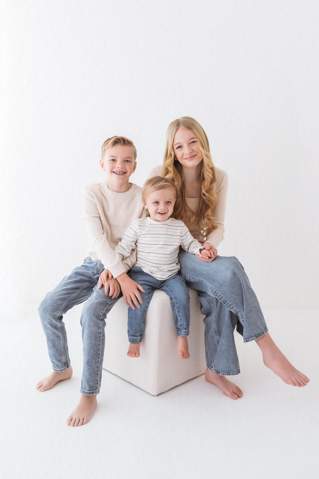 White studio child photography