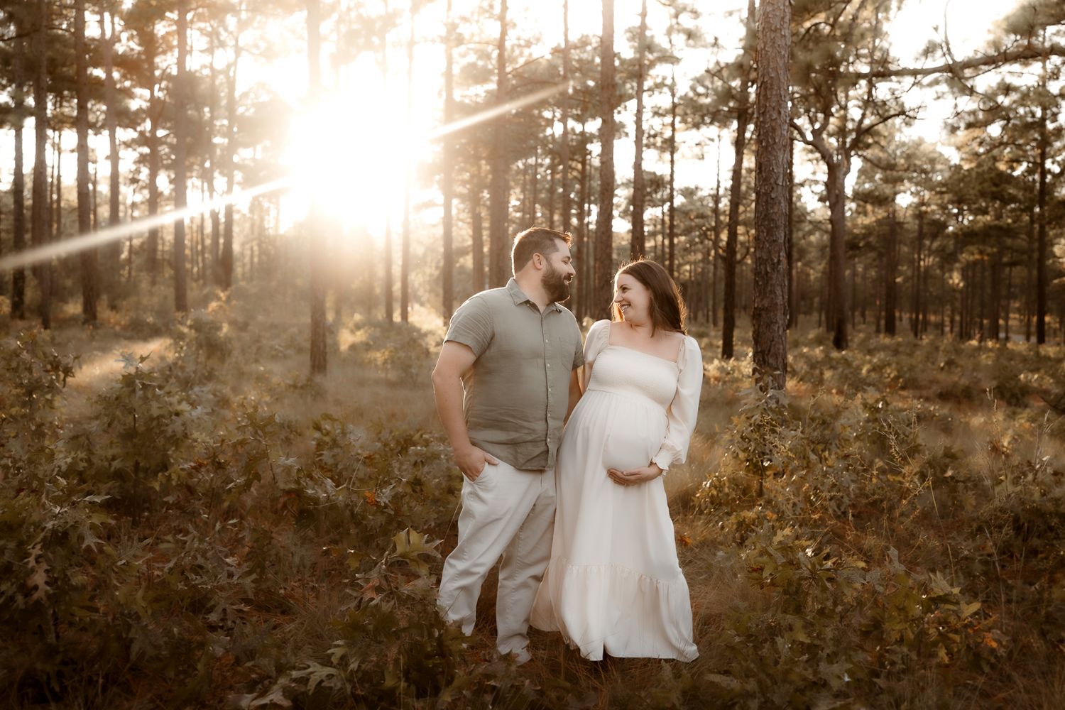 Outdoor maternity photography in Moore County, NC