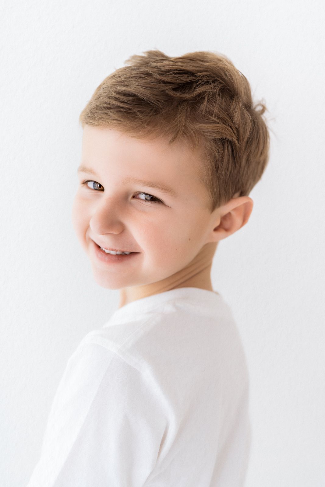 White studio child photography