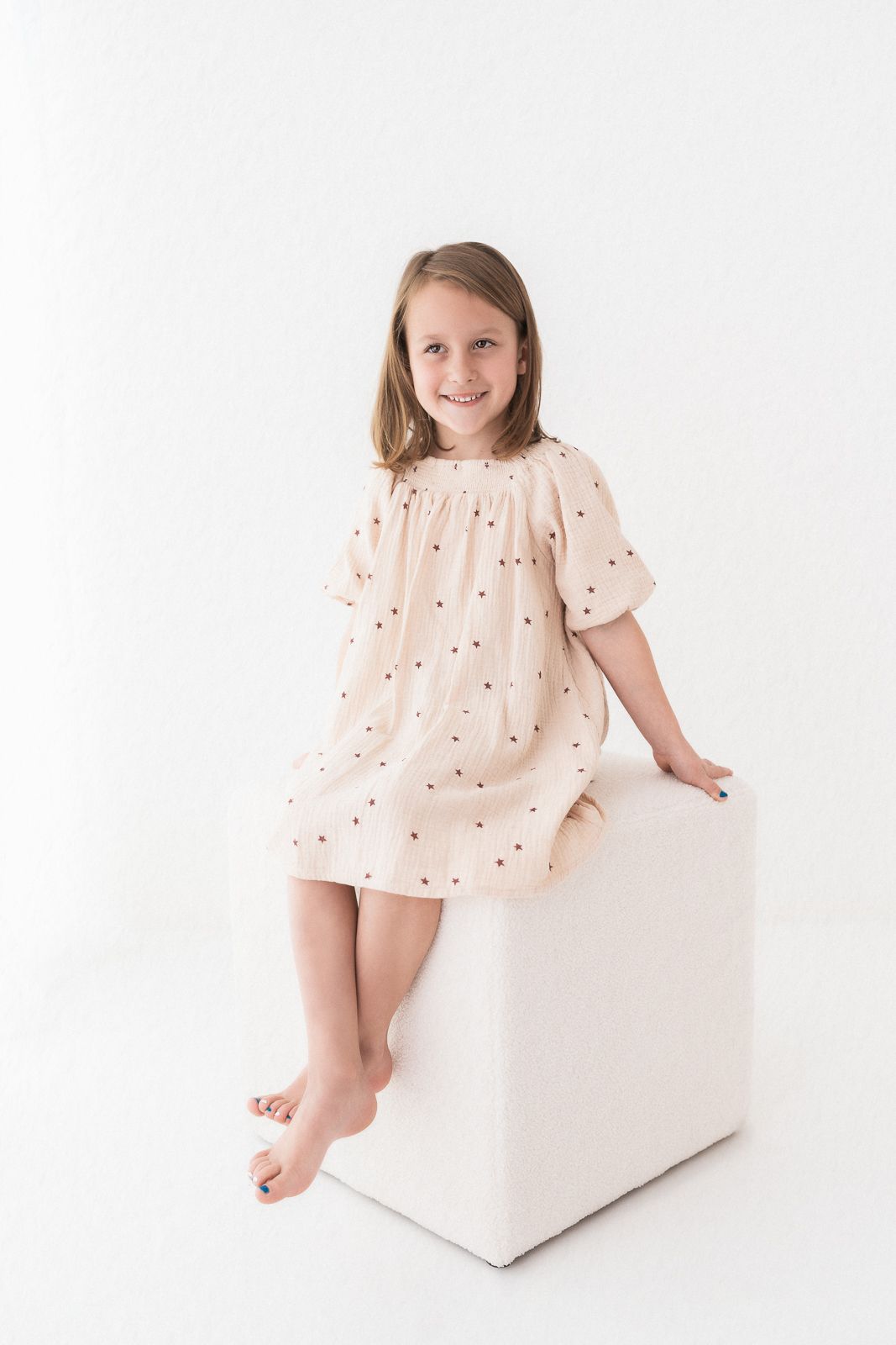 White studio child photography