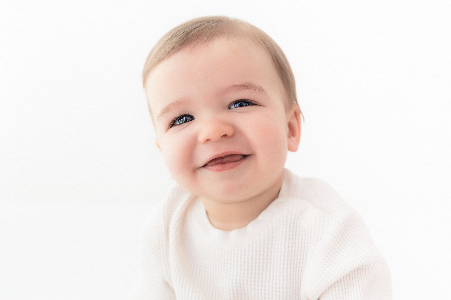 White studio child photography