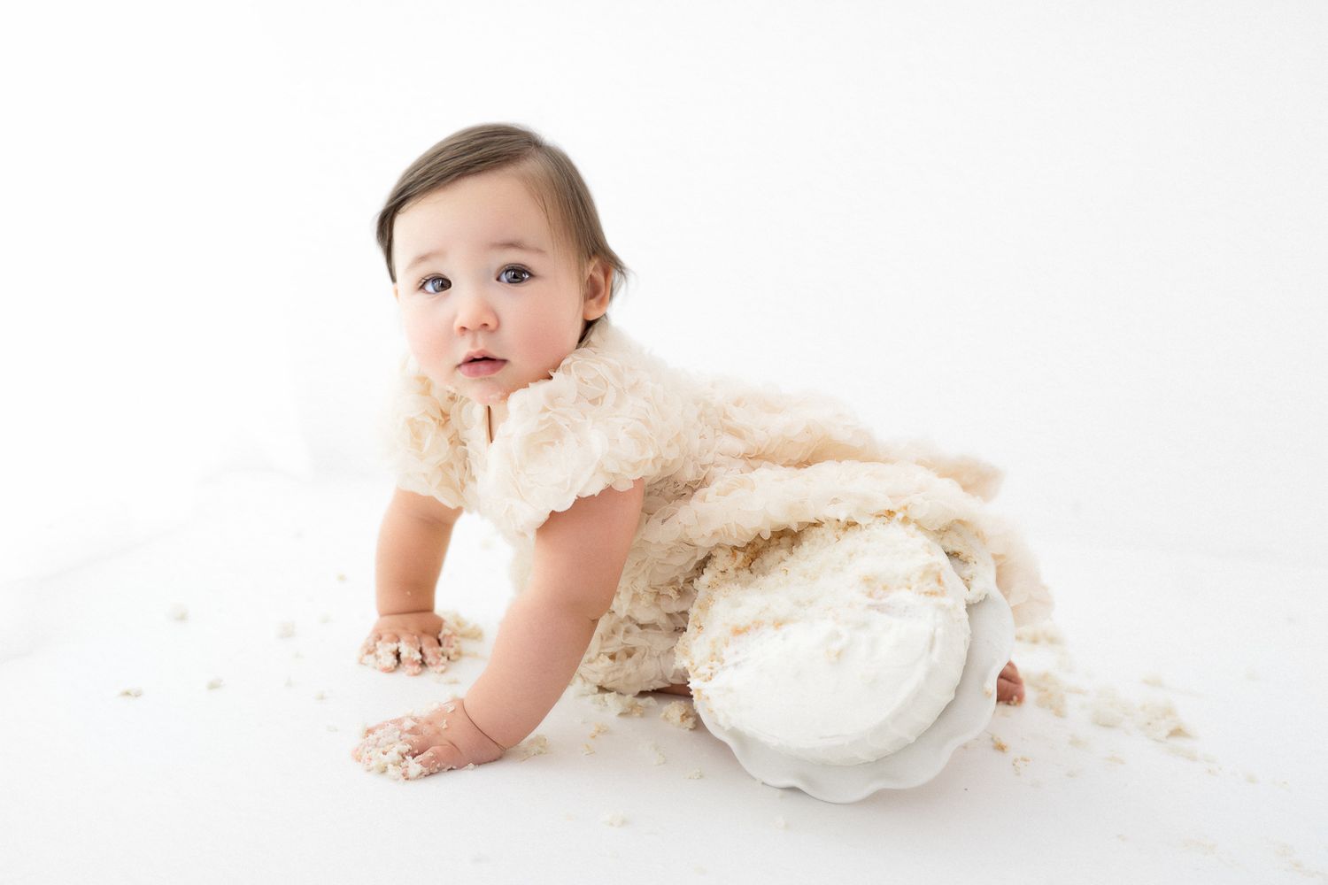 White studio child photography