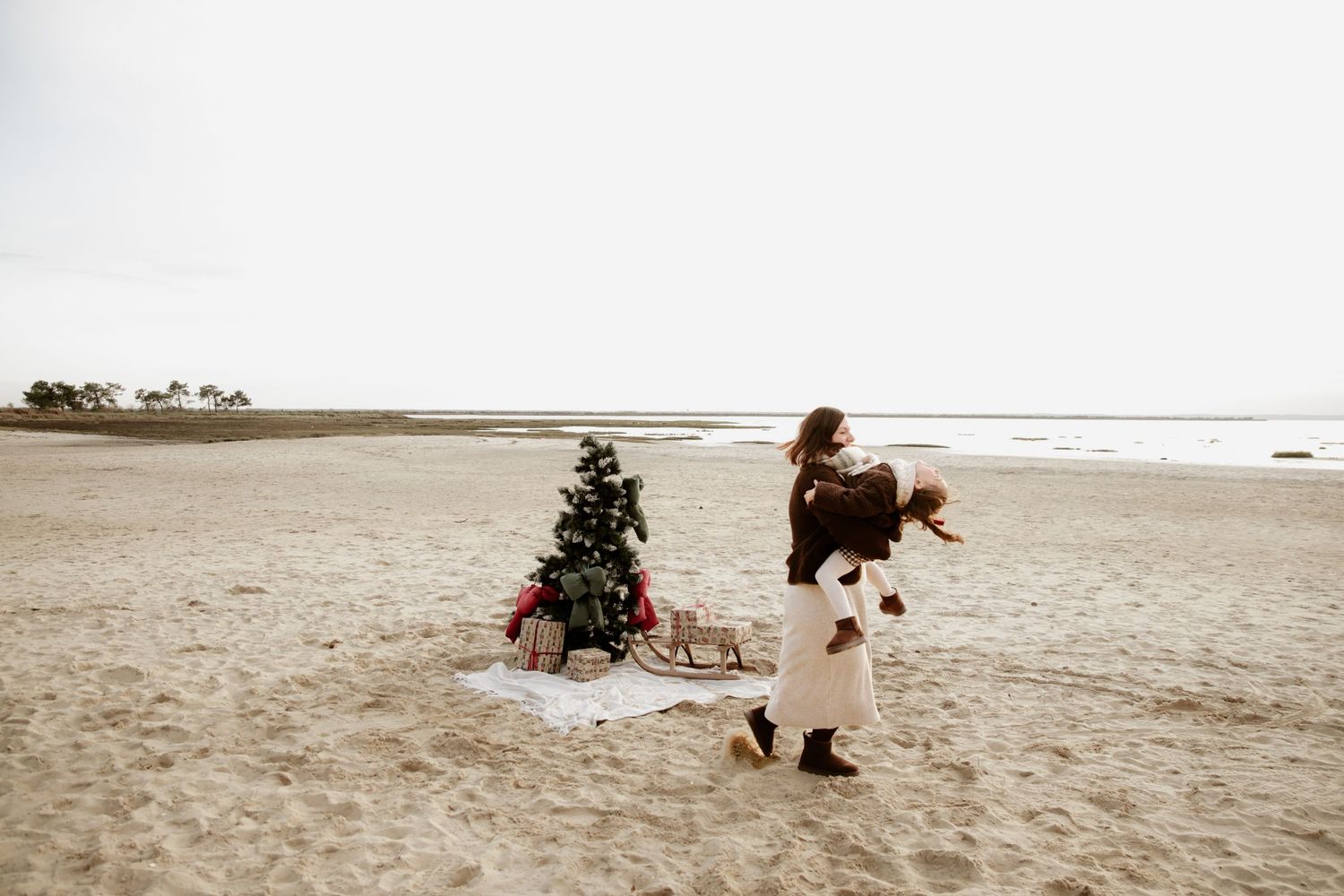 photographe Bassin Arcachon mini session Noel plage Lanton