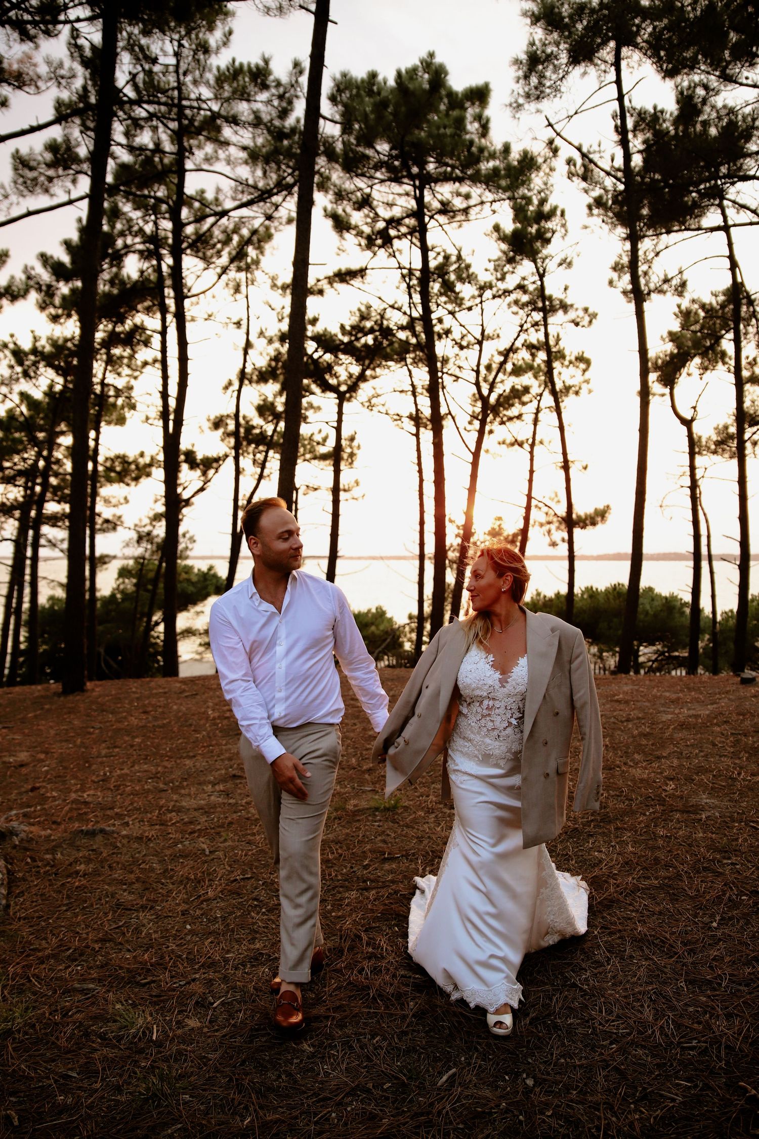 photographe Bassin Arcachon mariage couple tir au vol Arcachon golden hour plage