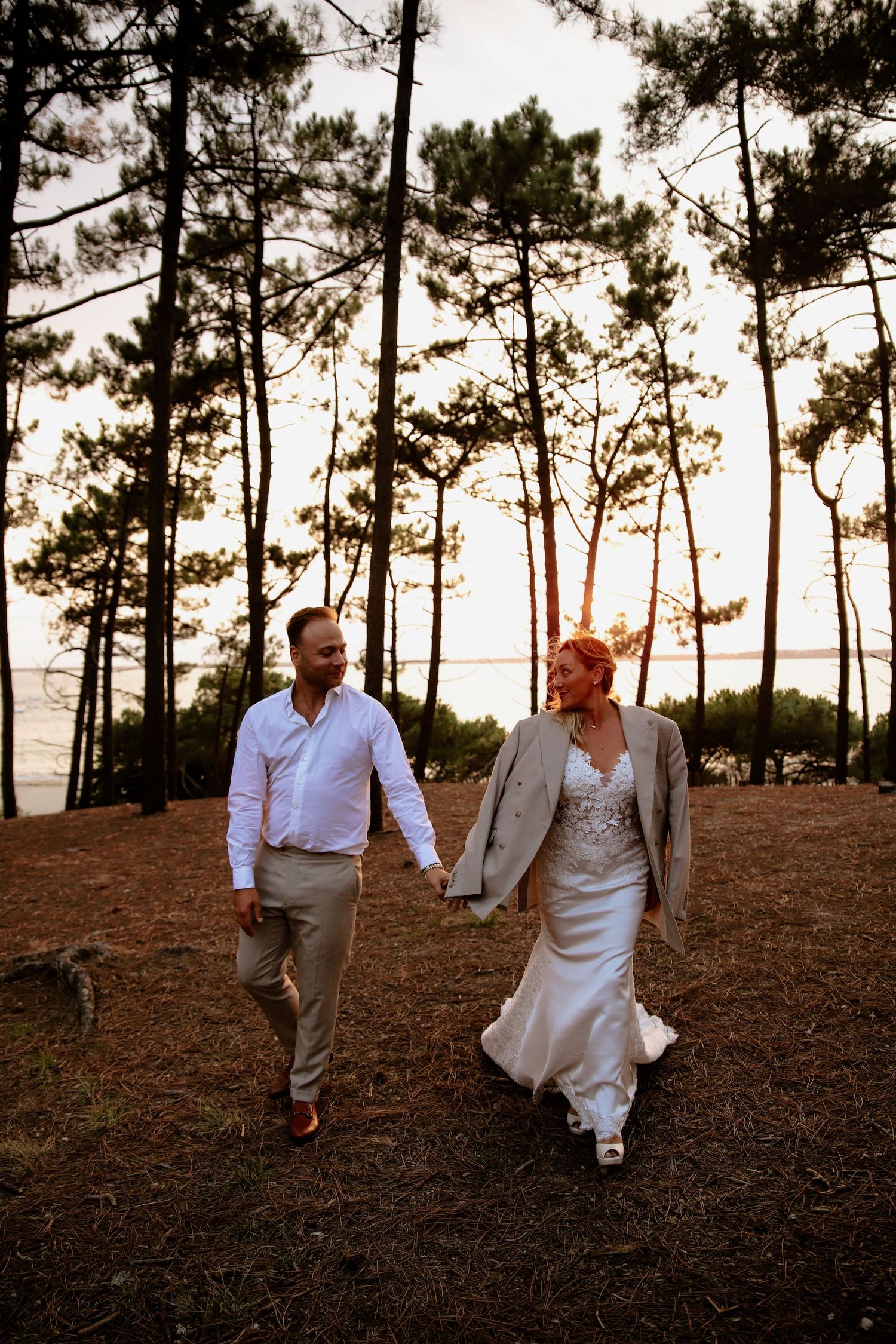 photographe Bassin Arcachon mariage couple Arcachon golden hour tir au vol