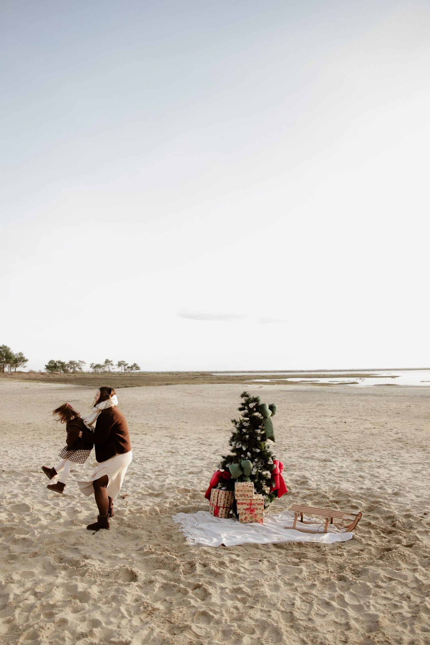 photographe Bassin Arcachon famille mini session Noel plage Audenge