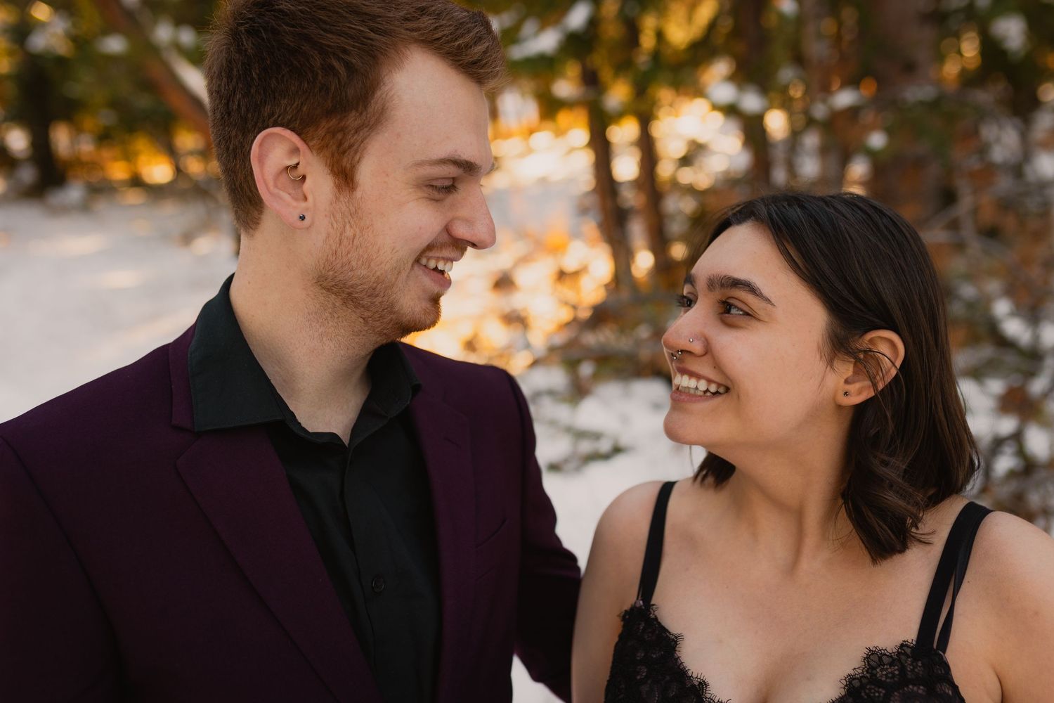 couple looking at each other lovingly