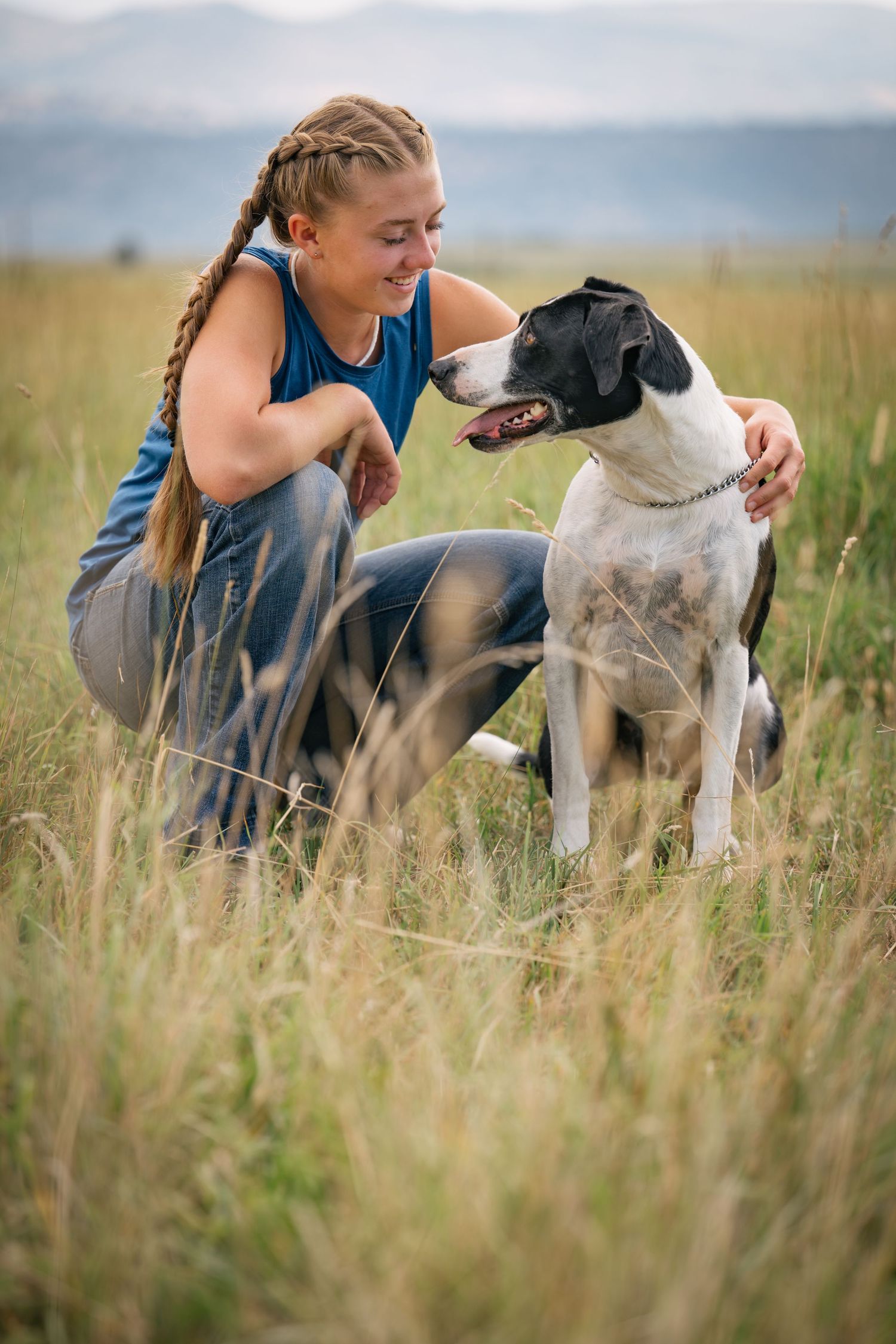 Senior portrait with Hannah and Duke