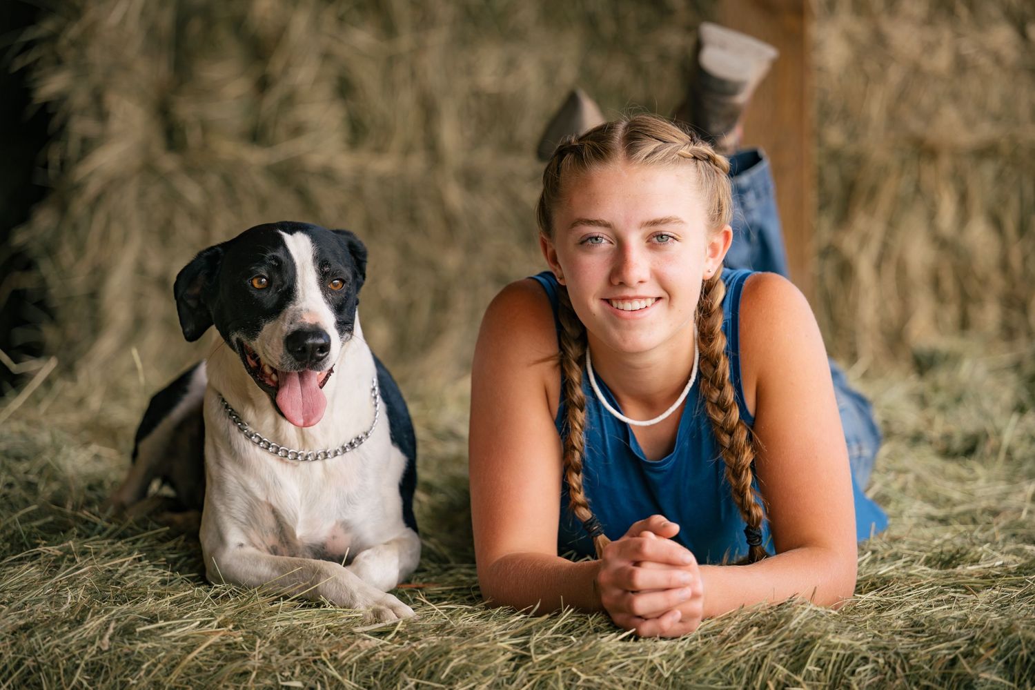 Senior portrait with Hannah and Duke