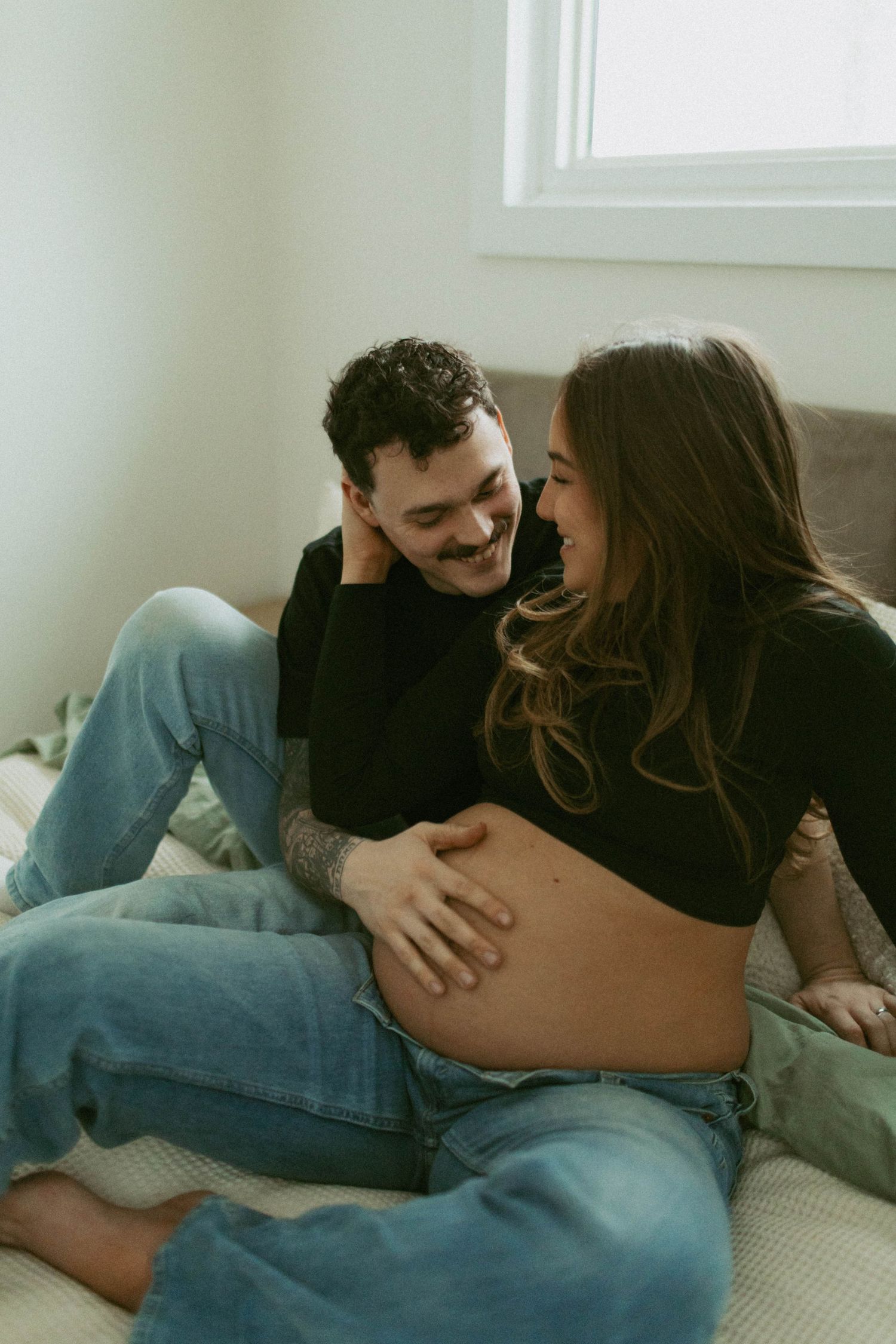 Paris Ontario maternity photography capturing relaxed, natural sessions for couples who value connection over stiff posing