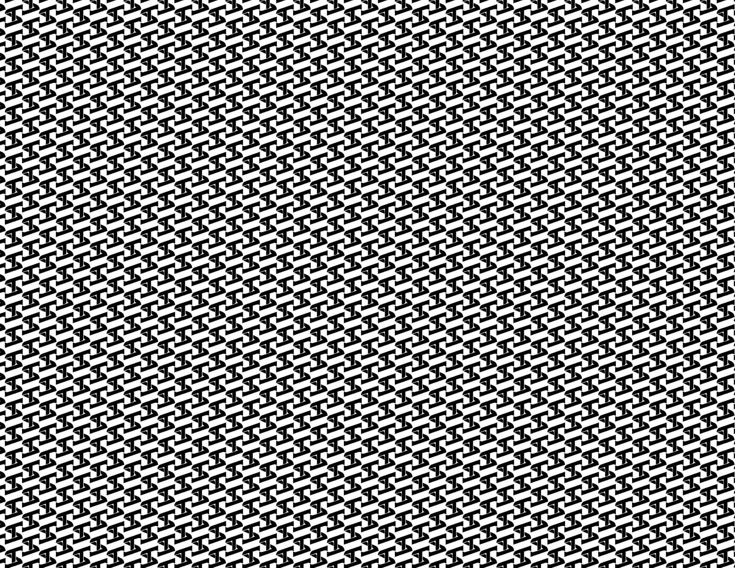Abstract black and white pattern with repeating curved shapes.