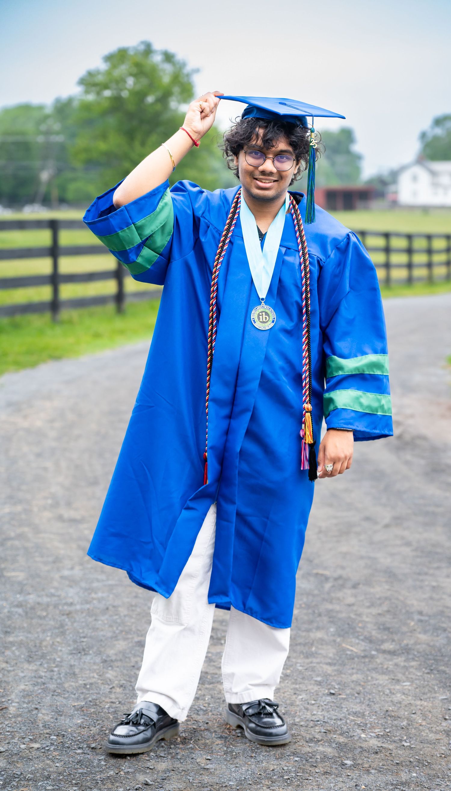 Outdoor senior portrait of high school boy in Northern Virginia