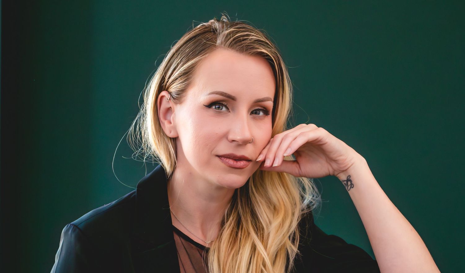 Studio portrait of a woman capturing personality and confidence by ek-framedmemories
