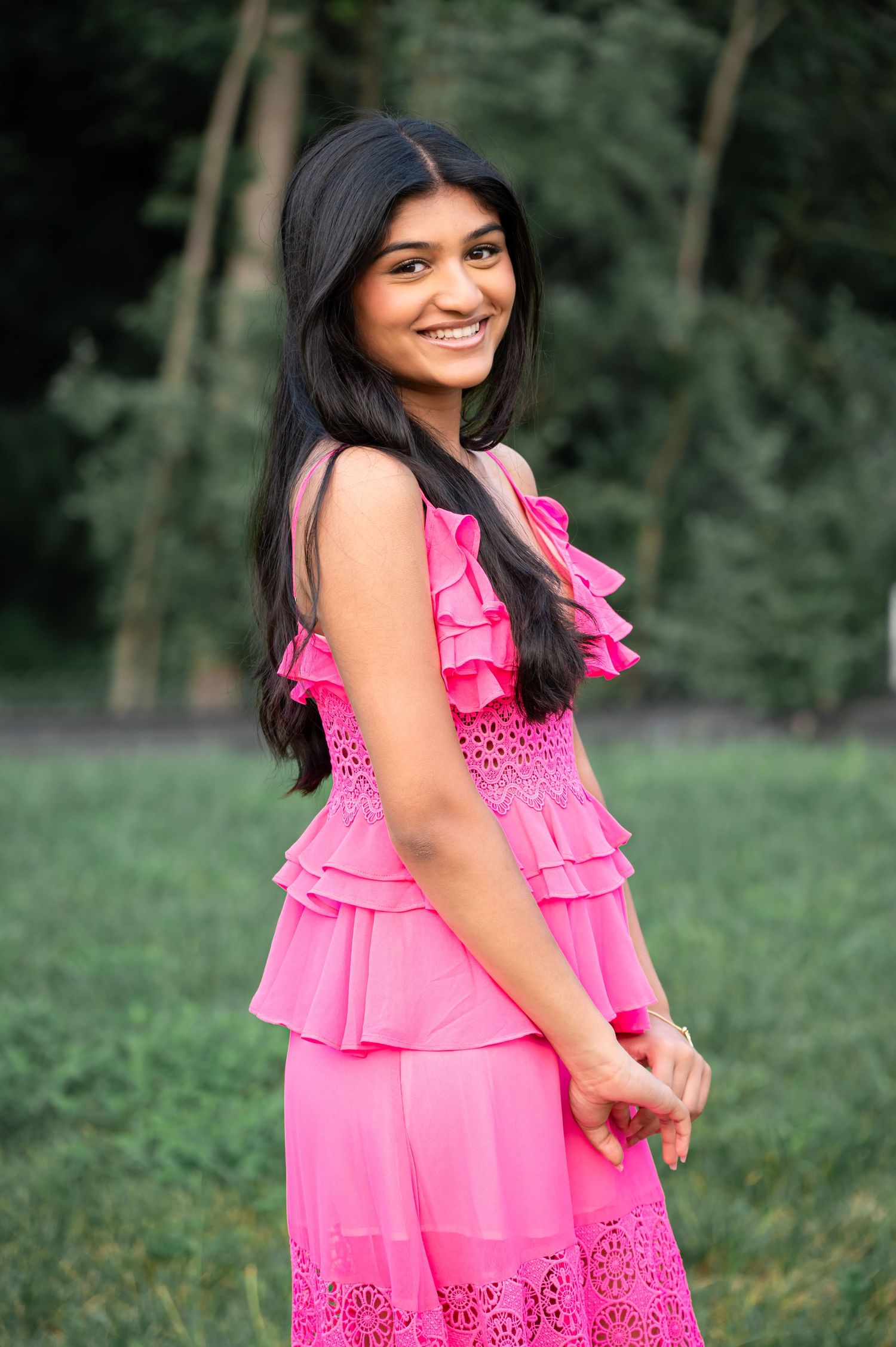 Timeless high school senior portrait with natural expressions in Northern Virginia
