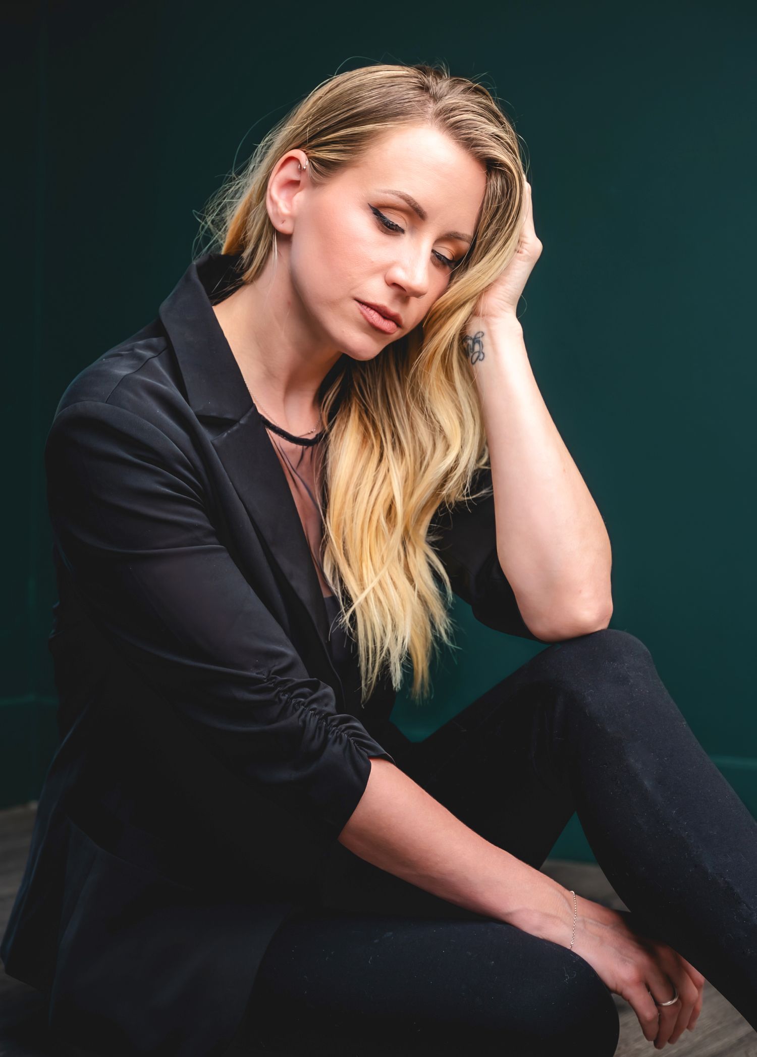Studio headshot and branding portrait of a woman in an alternate pose and attire, Northern Virginia
