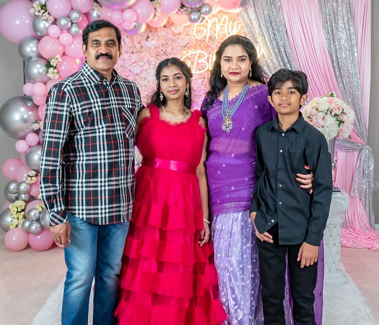 Family portrait at a birthday or special event, captured by ek-framedmemories in Northern Virginia