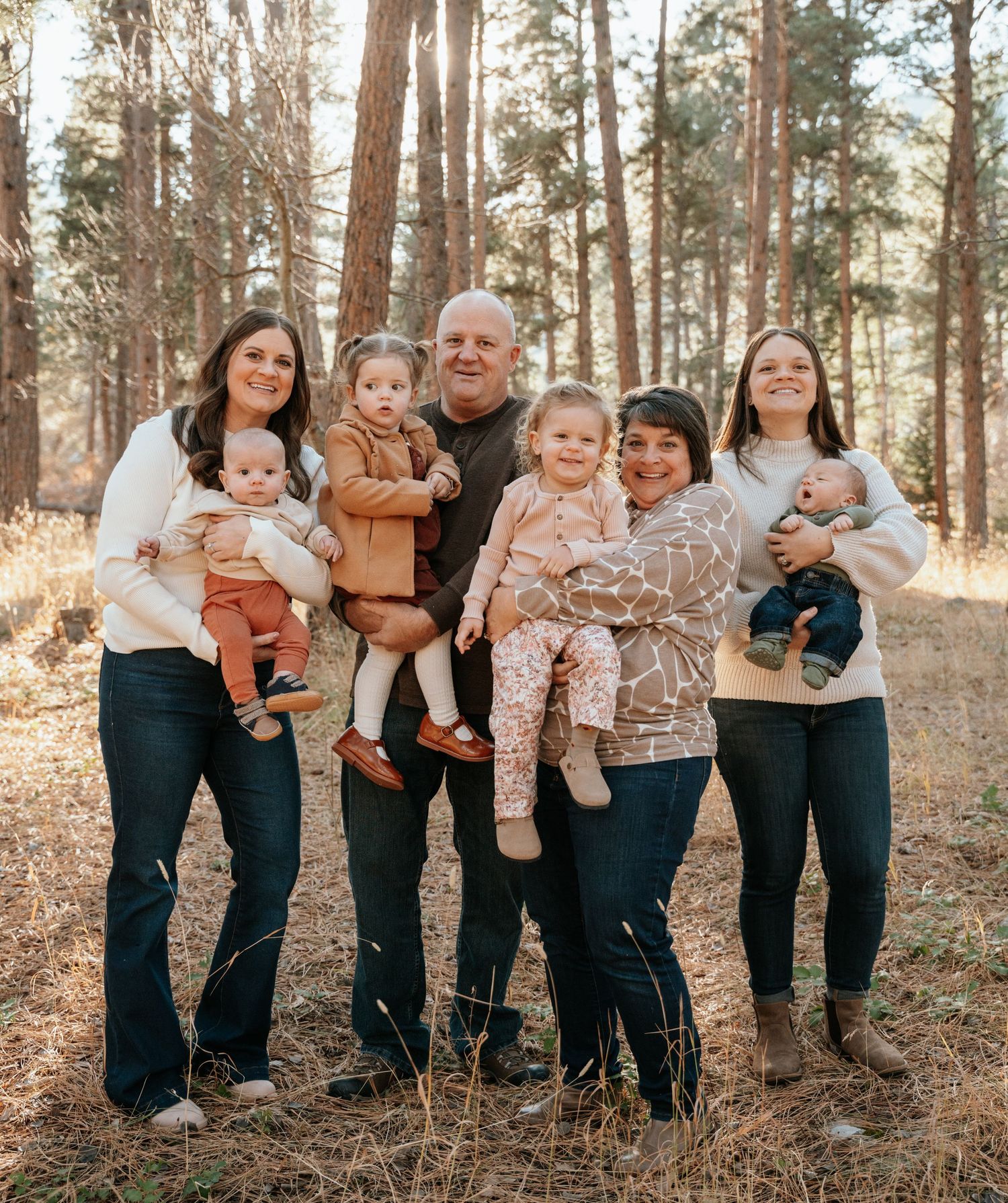 Family photo in the woods.