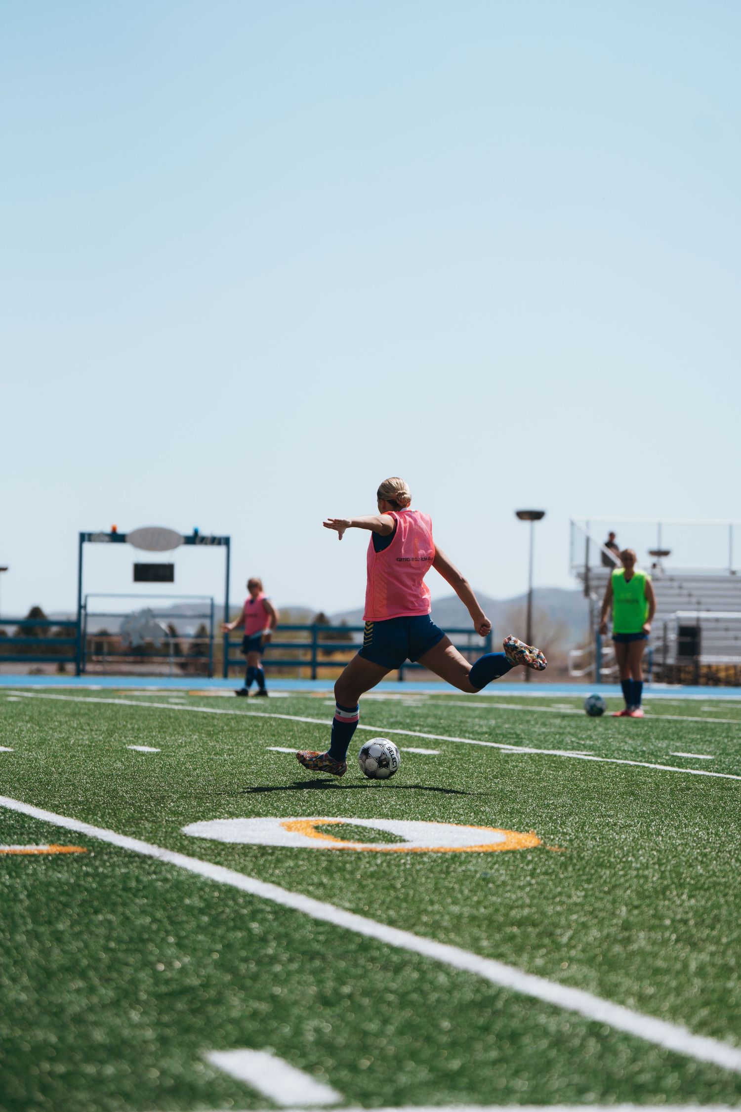 Sheridan High School Women's Soccer Team Playing At a Home Game.