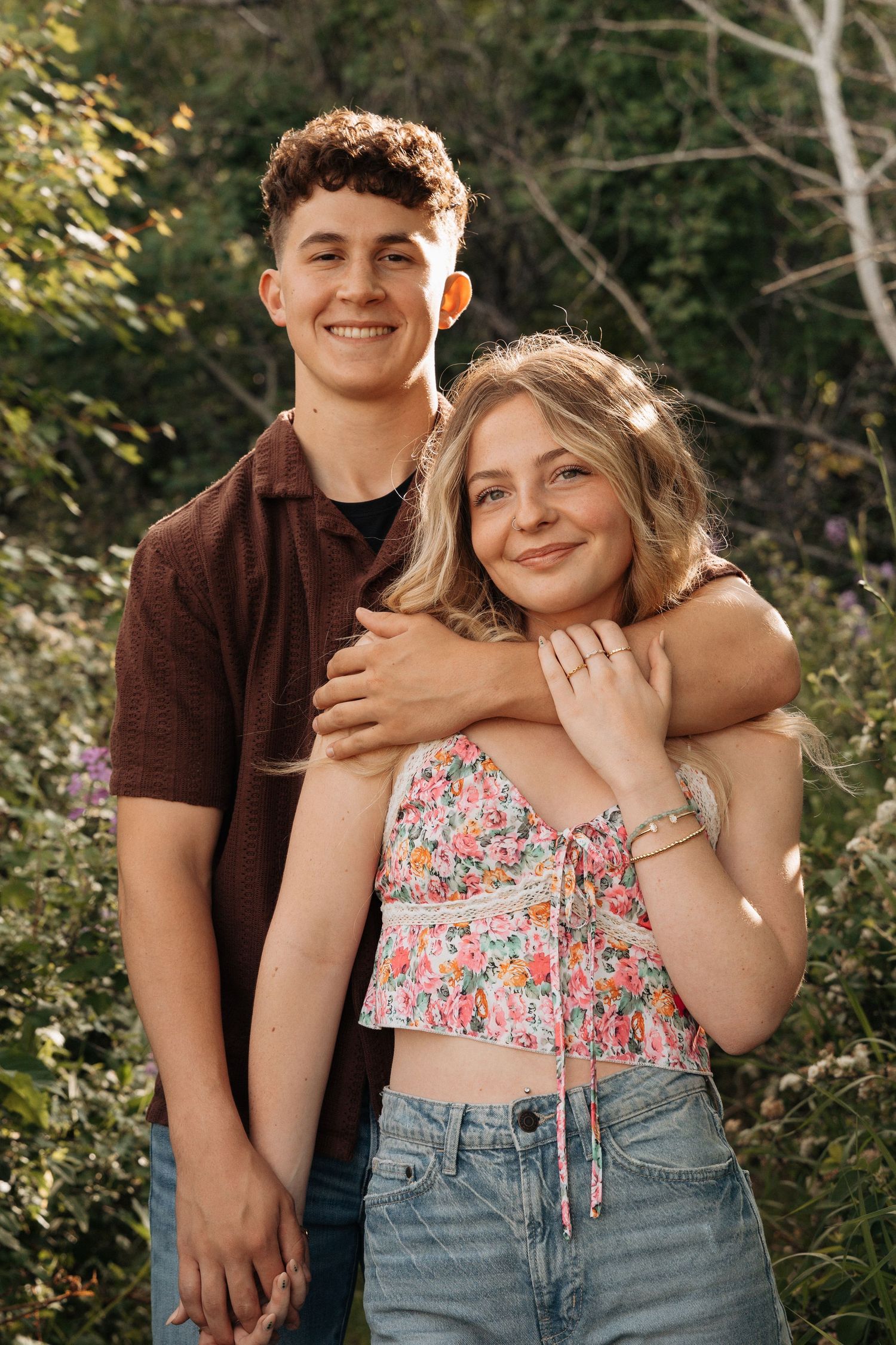 Gf + Bf posing looking at camera