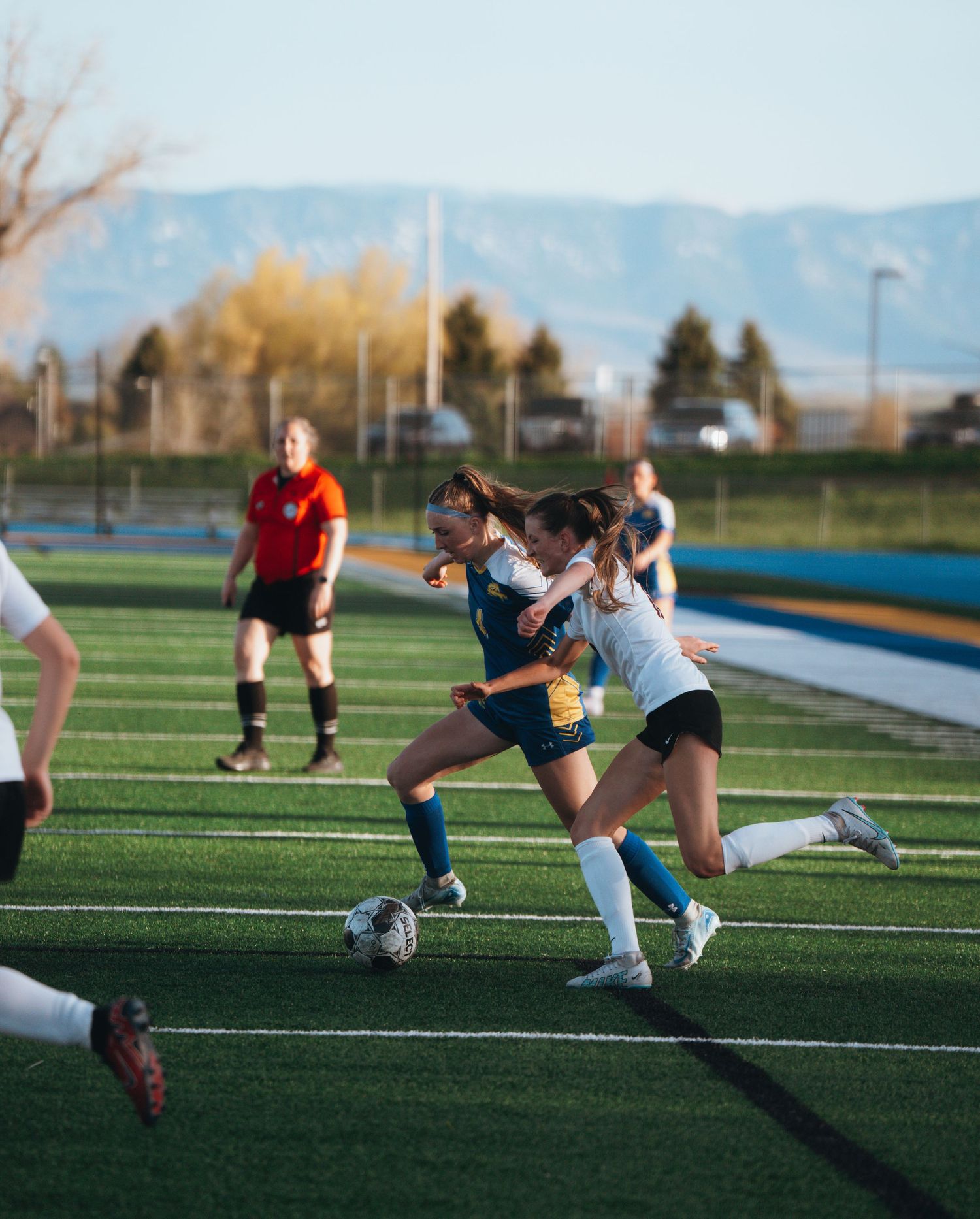 Sheridan High School Women's Soccer Team Playing At a Home Game.