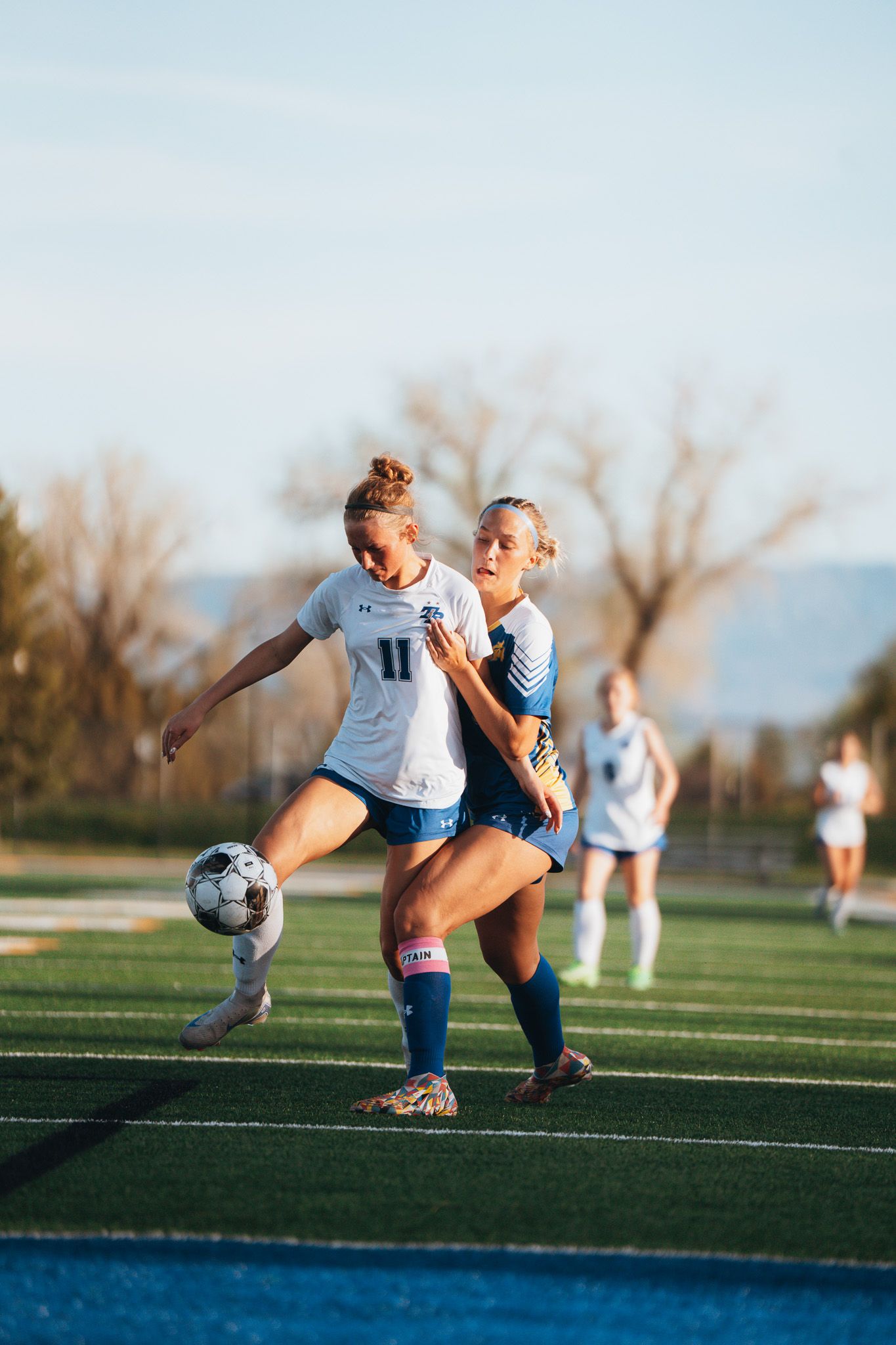 Sheridan High School Women's Soccer Team Playing At a Home Game.