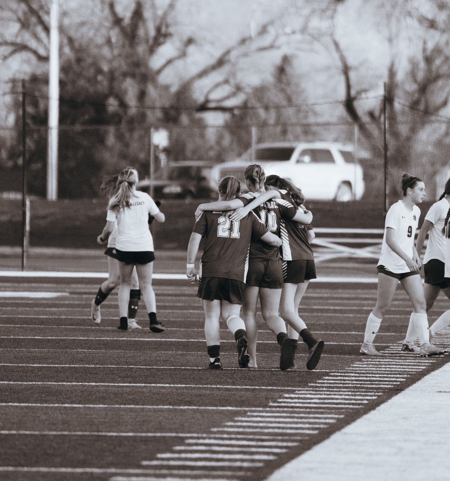 Sheridan High School Women's Soccer Team Playing At a Home Game.
