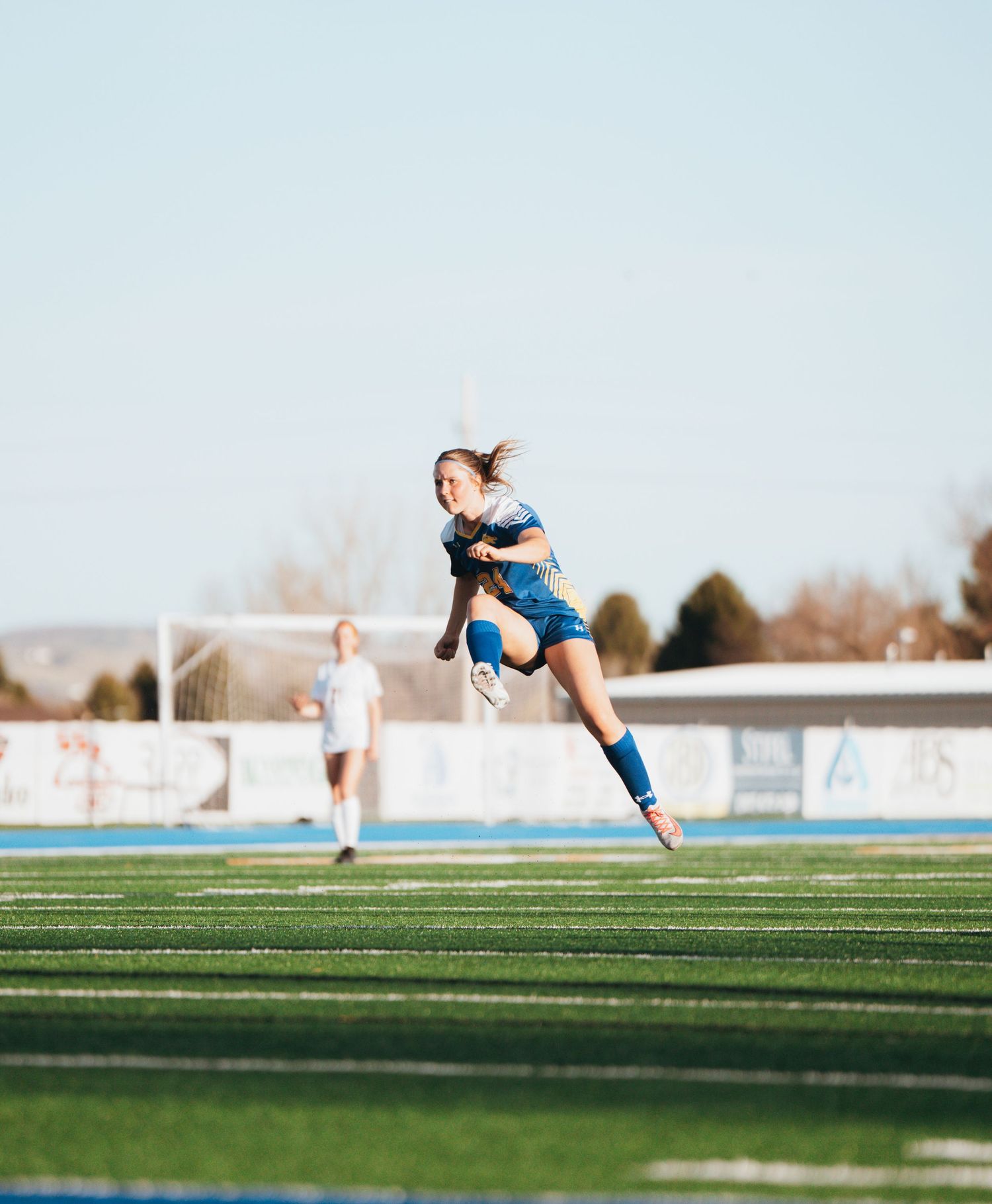 Sheridan High School Women's Soccer Team Playing At a Home Game.
