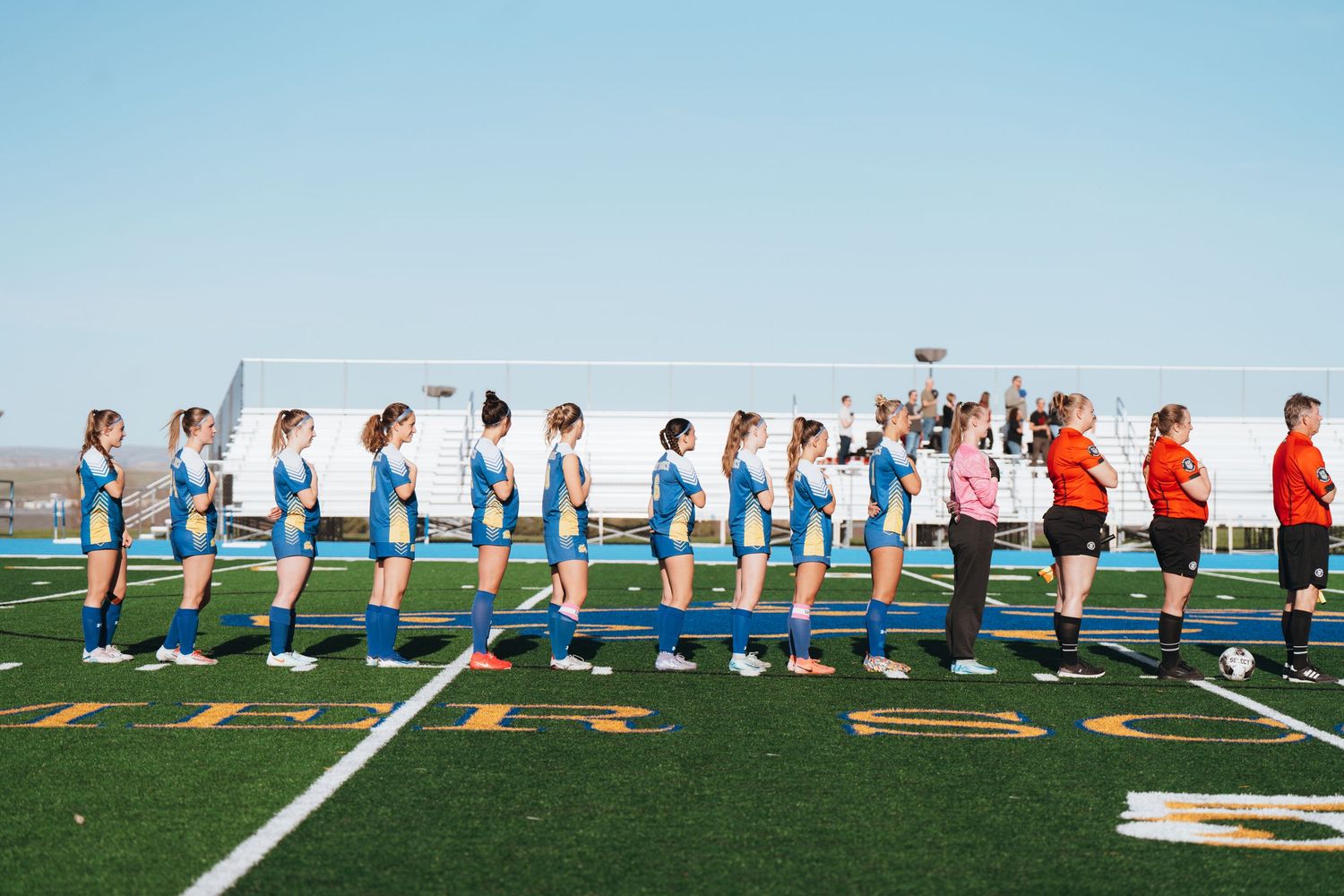 Sheridan High School Women's Soccer Team Playing At a Home Game.