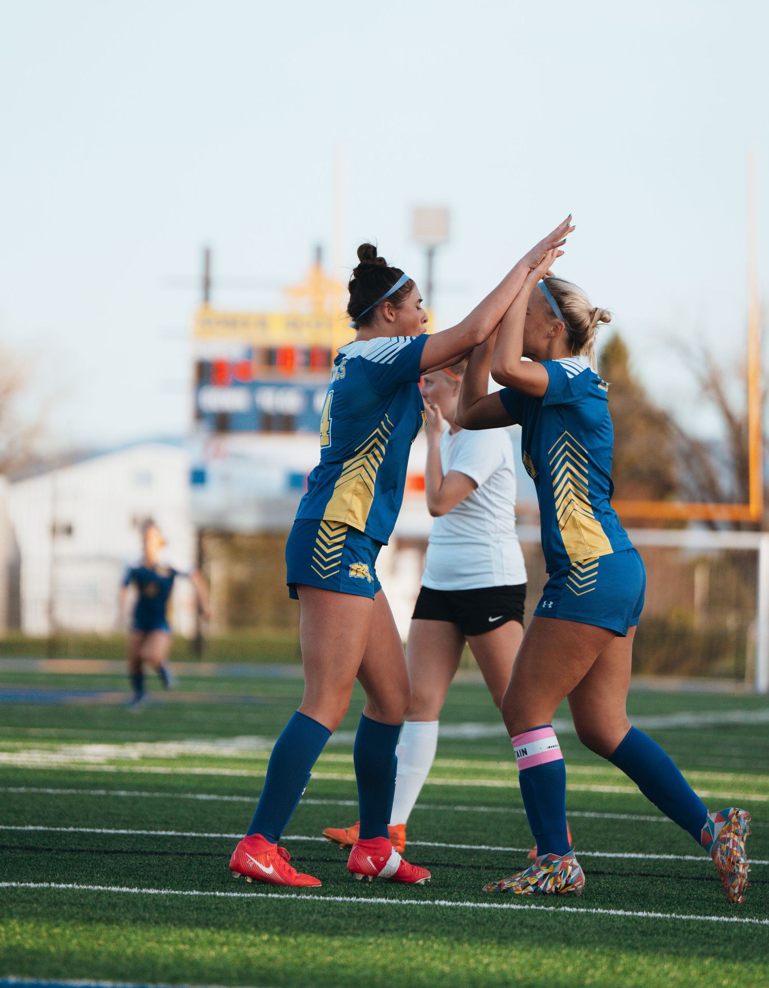 Sheridan High School Women's Soccer Team Playing At a Home Game.