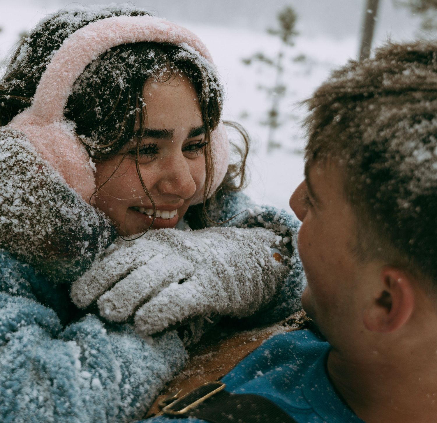 snowy couples session sheridan wyoming